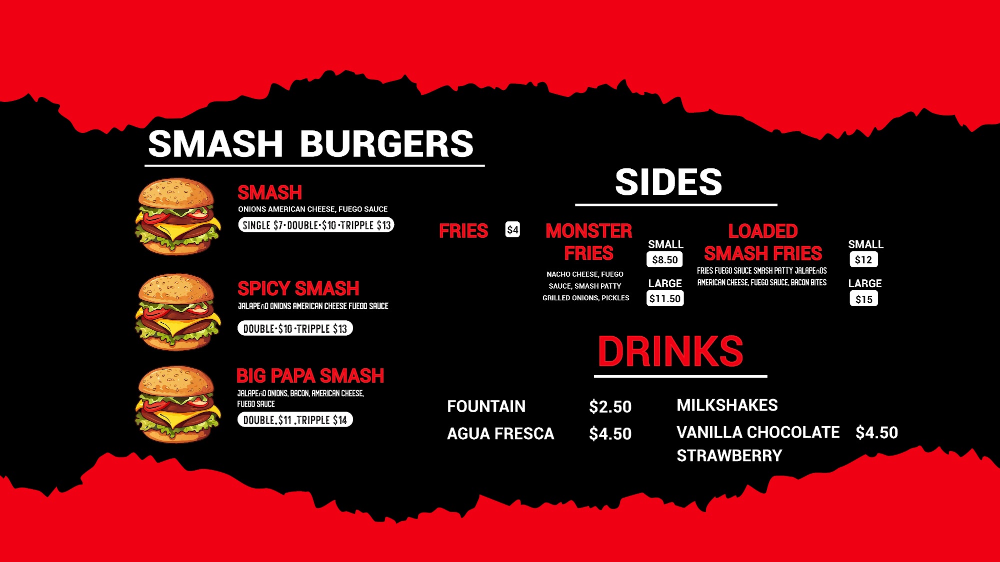 Don Fuegos Chicken Menu