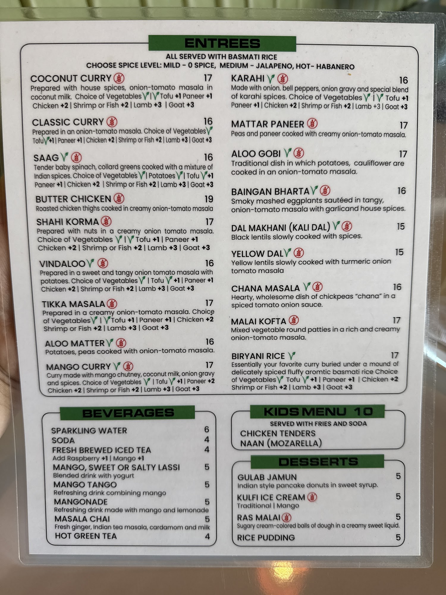 Indian Eats - Taste of India Menu