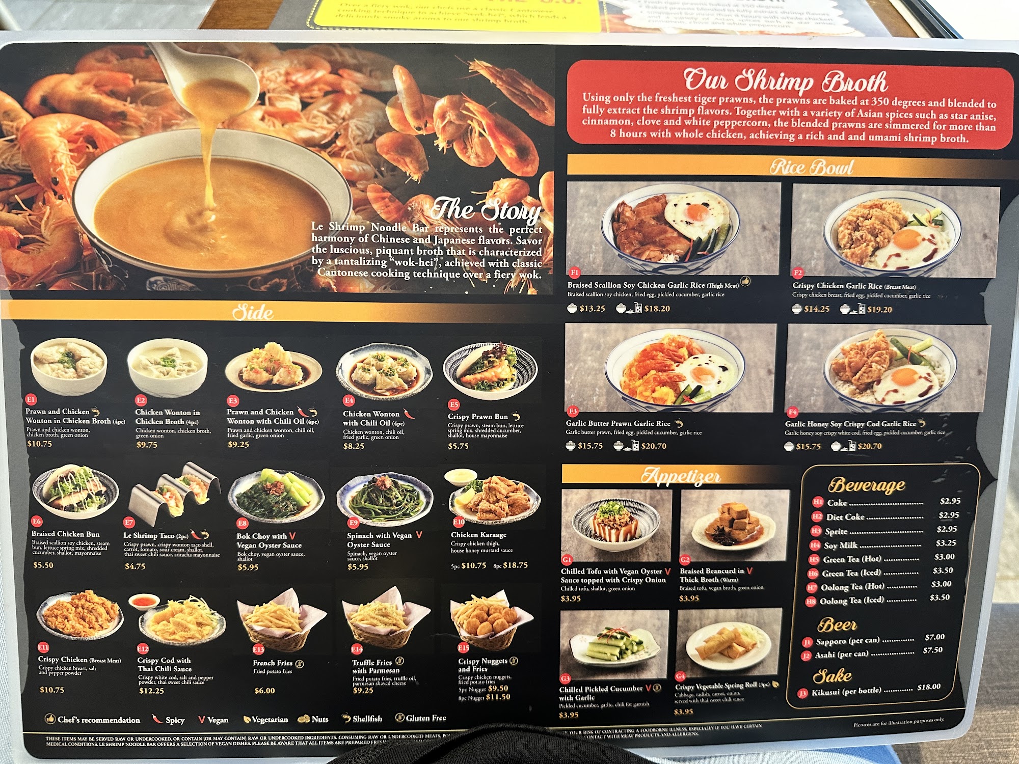 Le Shrimp Noodle Bar Menu