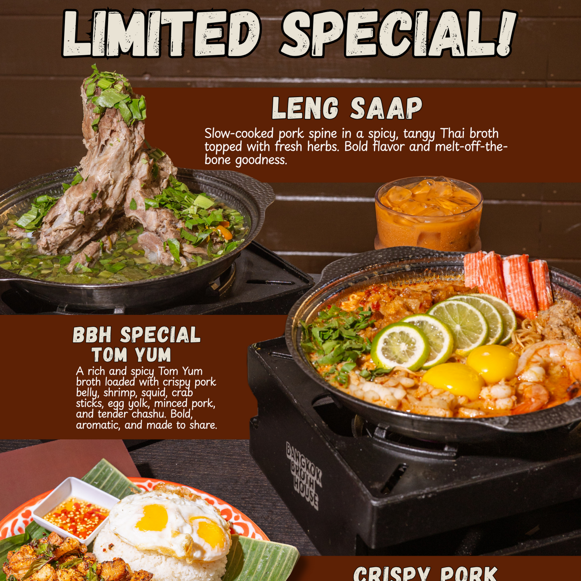 Bangkok Broth House Menu