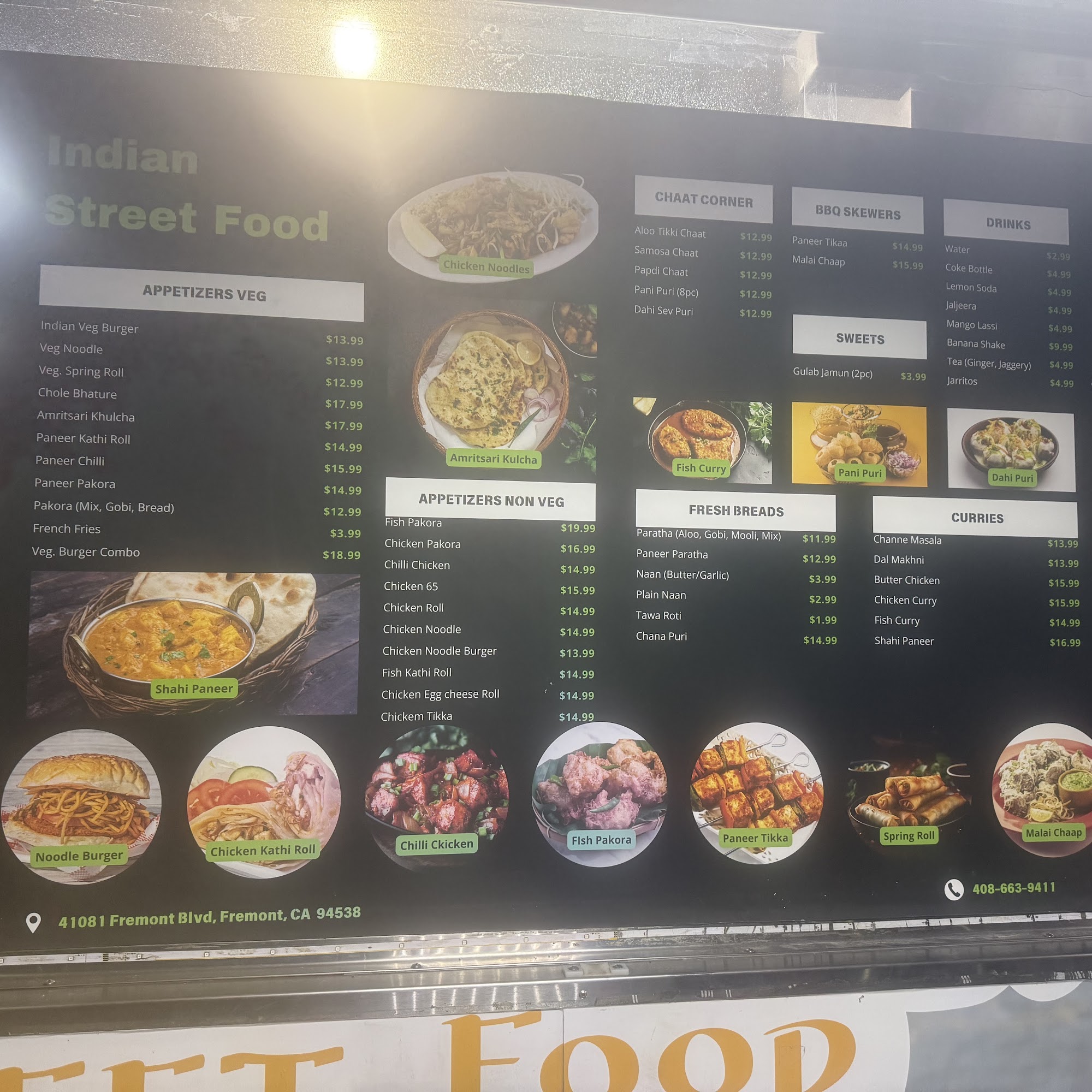Indian Street Food Menu