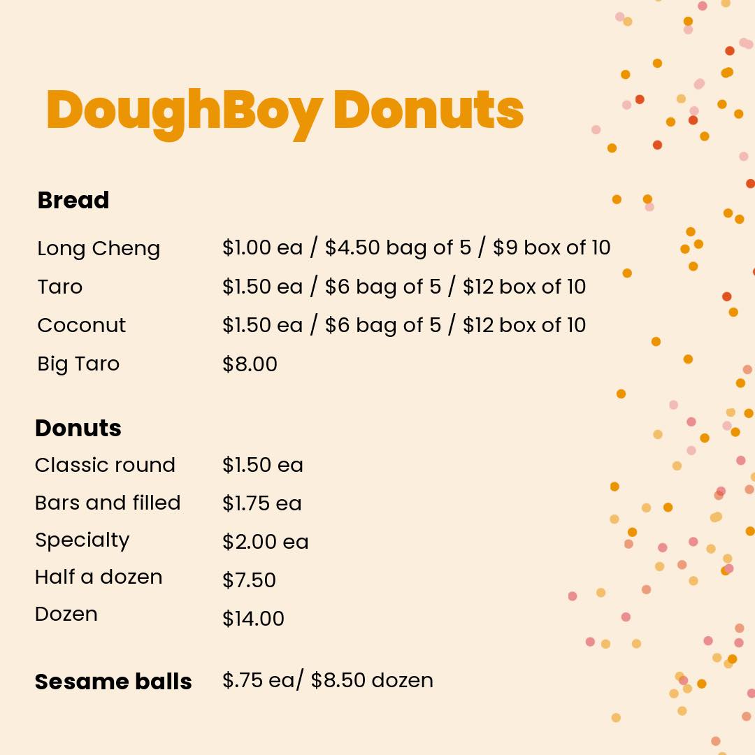 Dough Boy Donuts Menu