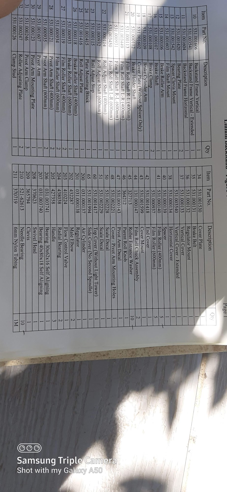 The Brownie Baker Menu