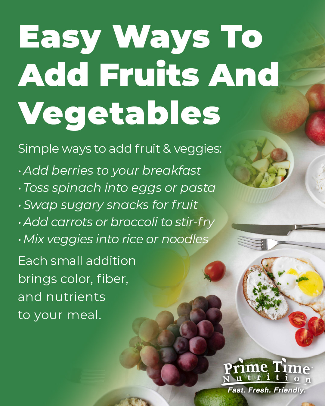 Prime Time Nutrition Menu