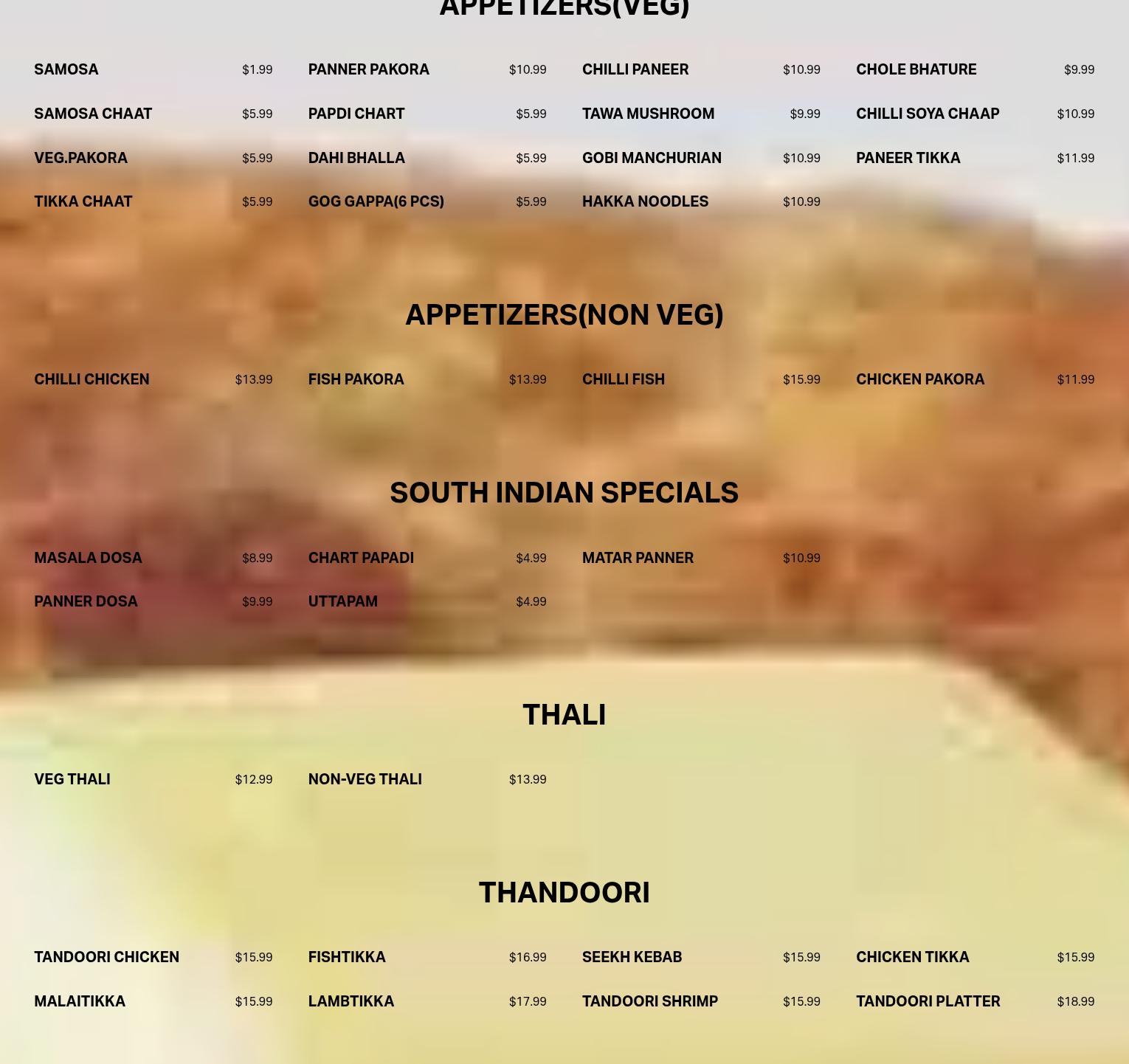 Moga Mandi Indian Market And Restaurant Menu