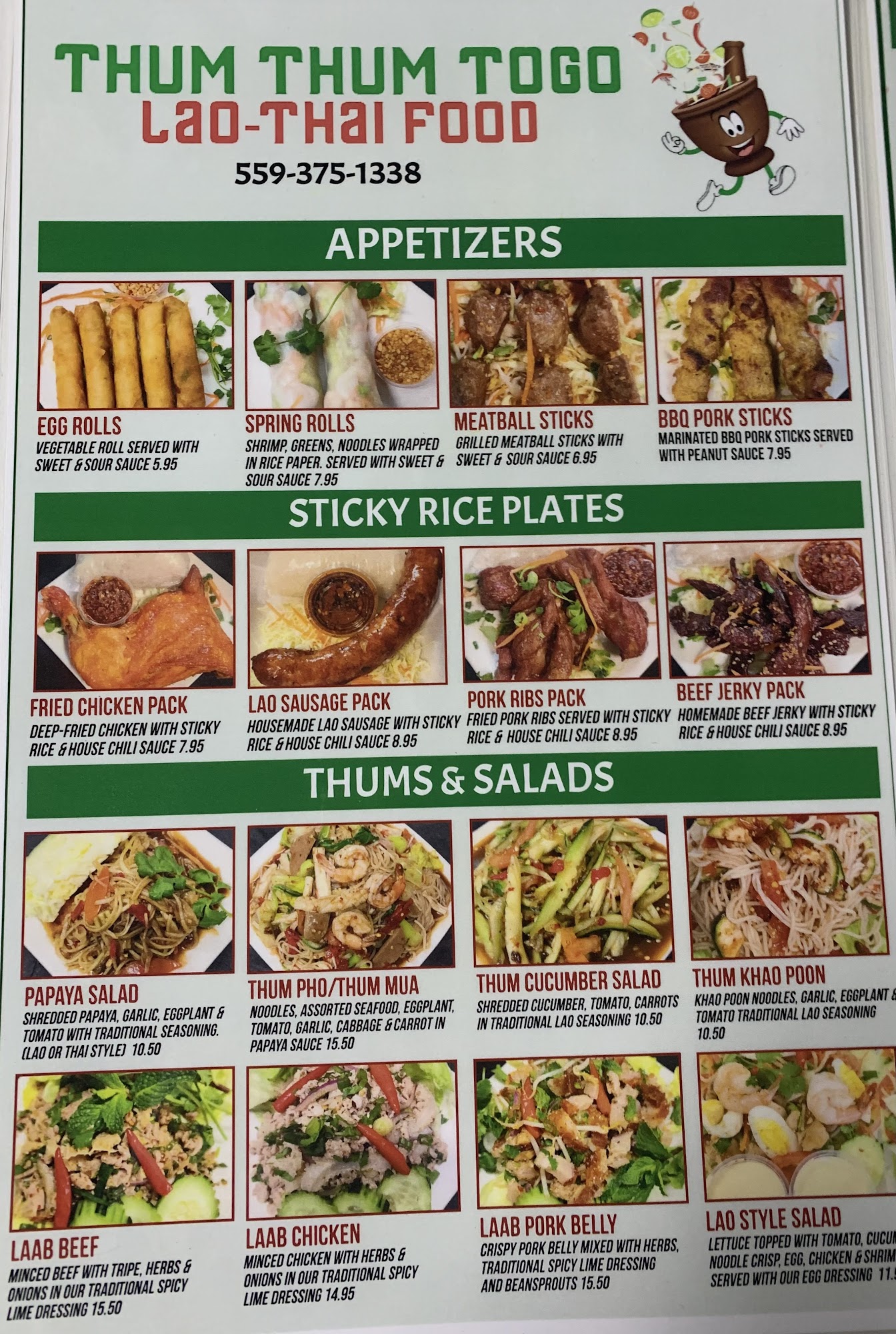 Thum Thum ToGo Menu