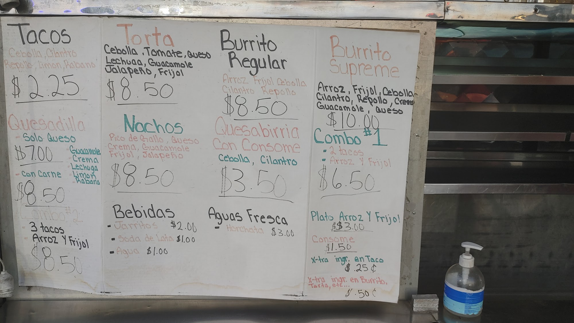 SAMMY'S TACO'S Menu