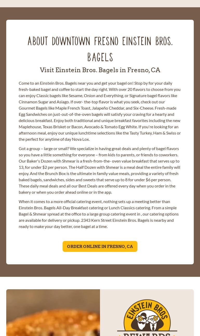 Einstein Bros. Bagels Menu