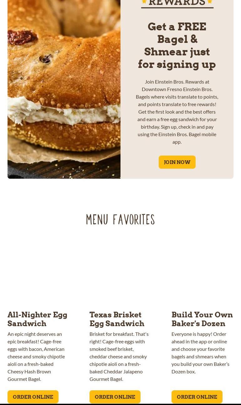 Einstein Bros. Bagels Menu