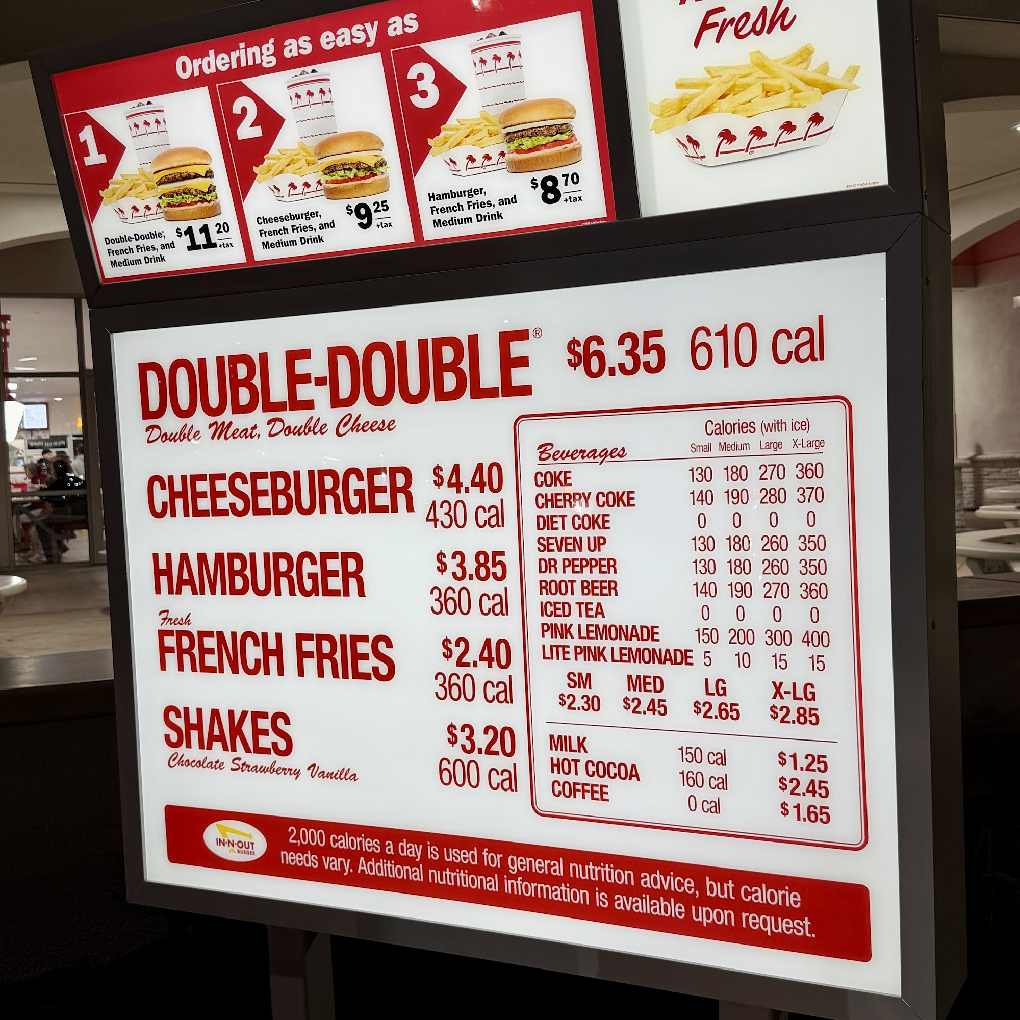 In-N-Out Burger Menu