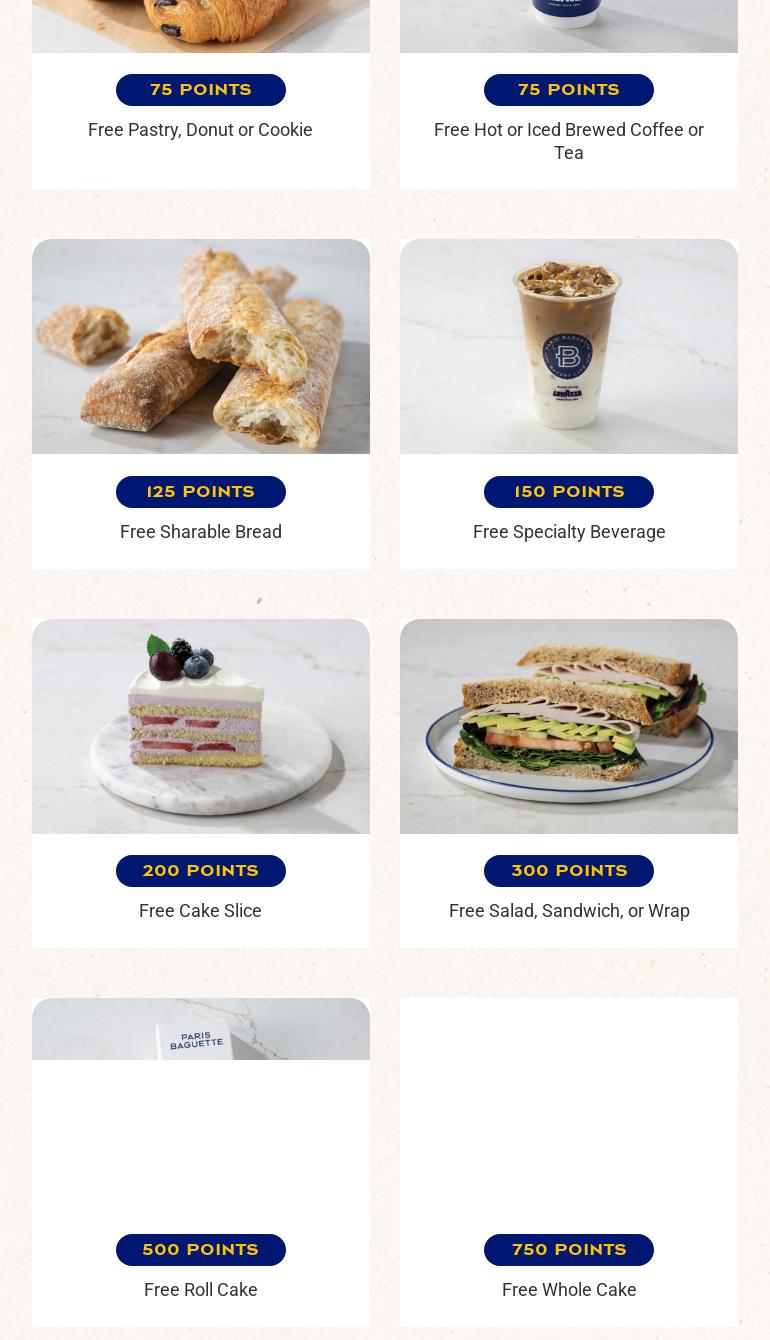 Paris Baguette Menu