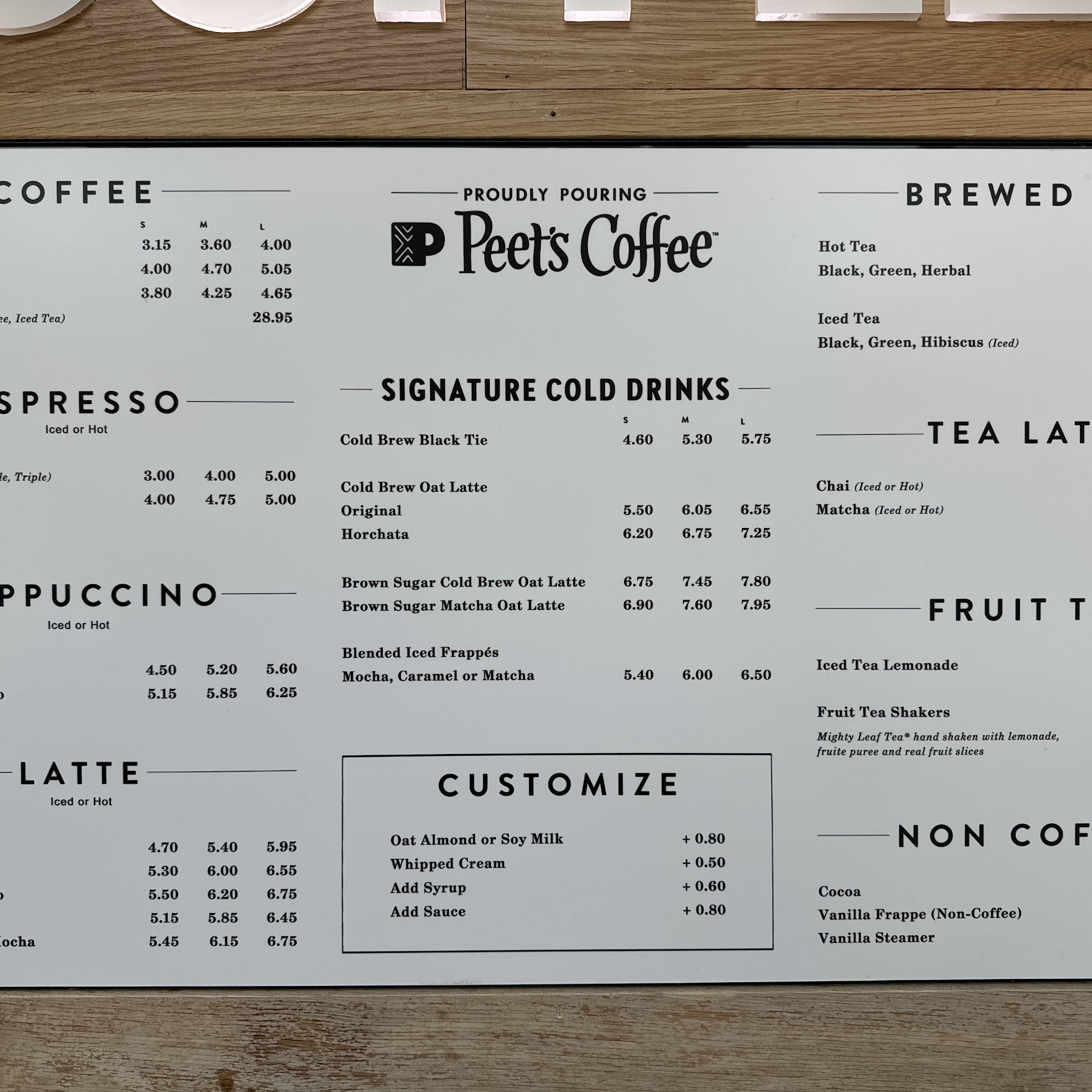 Melano Coffee Menu