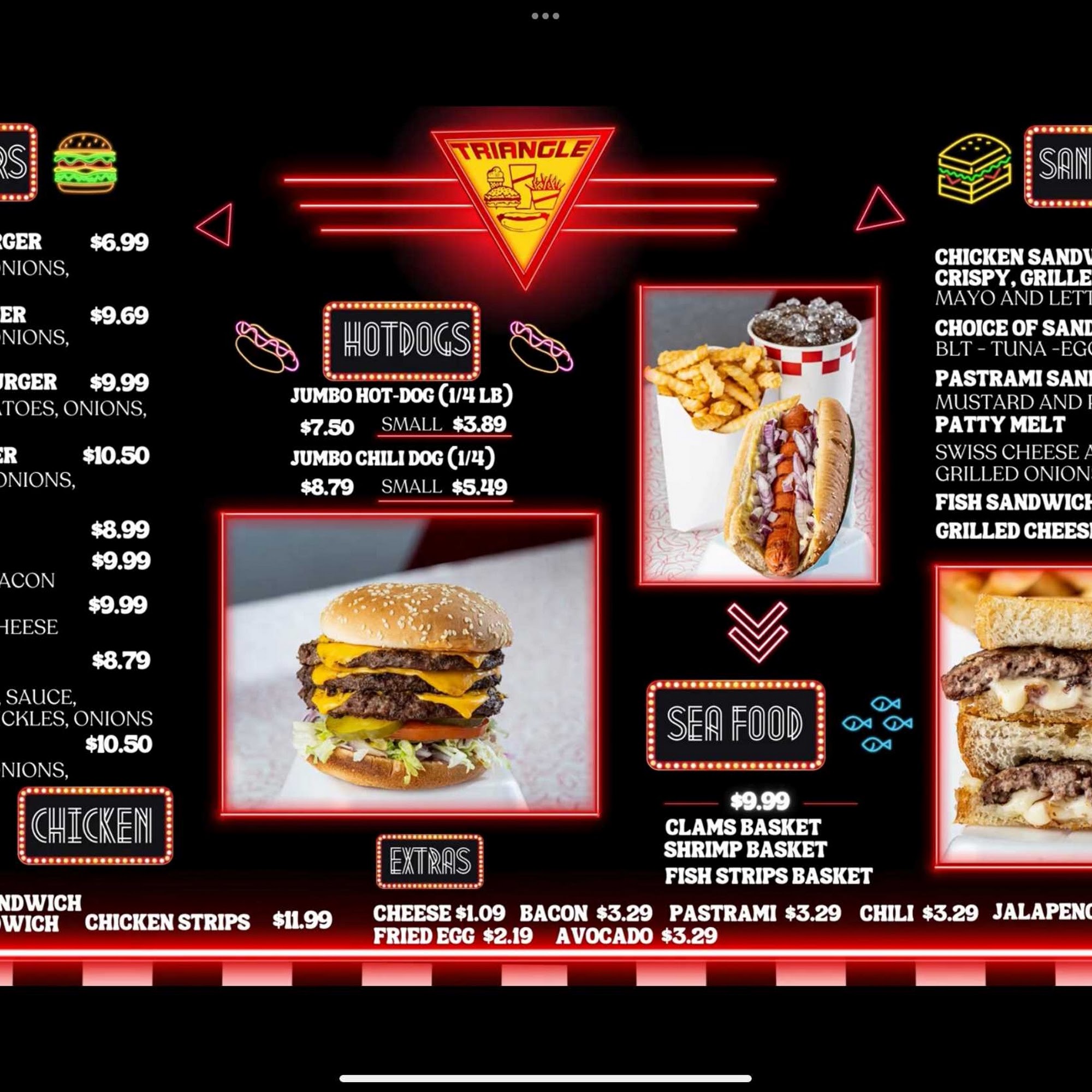 Triangle Drive in Burgers(180/Brawley) Menu