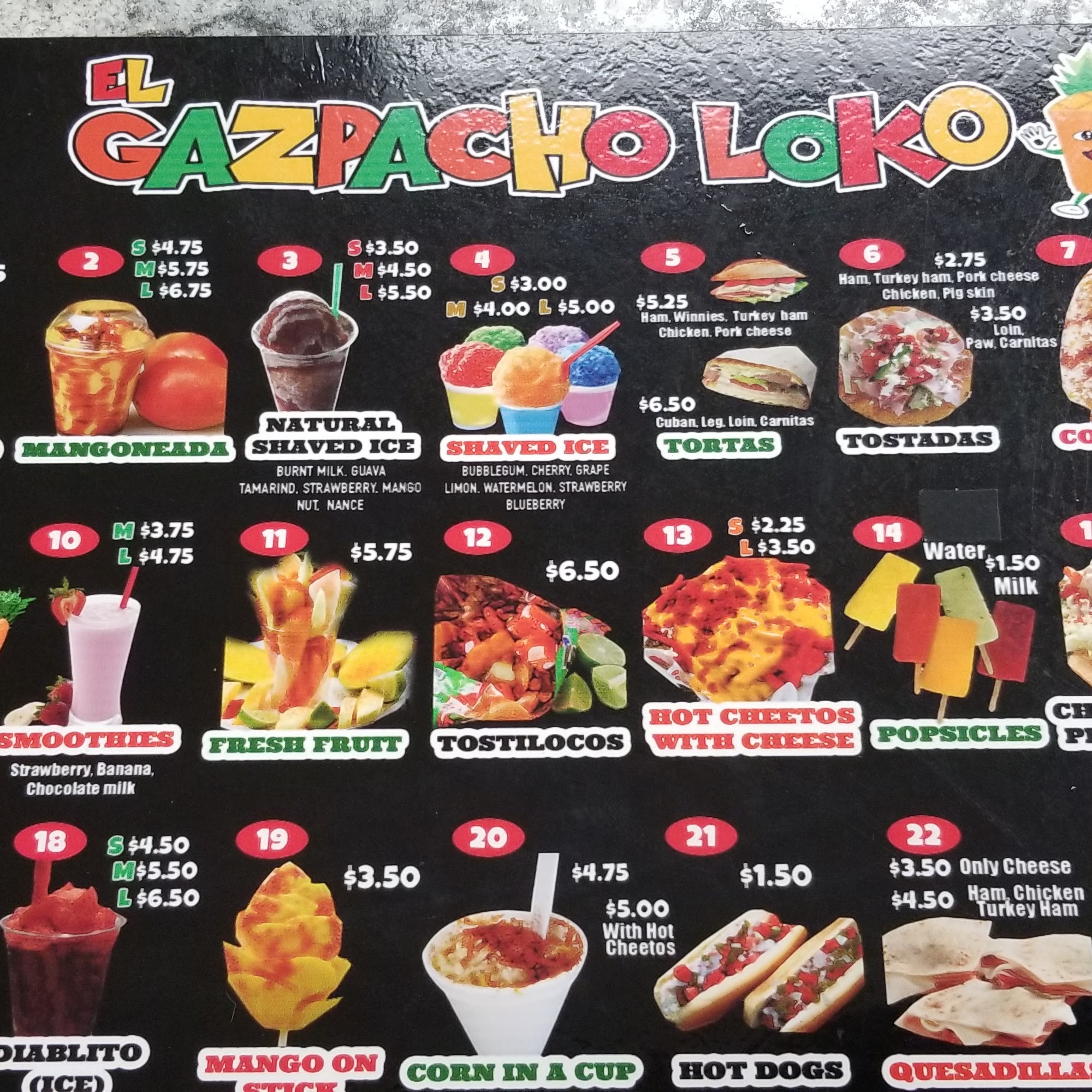 El Gazpacjo Loko Menu