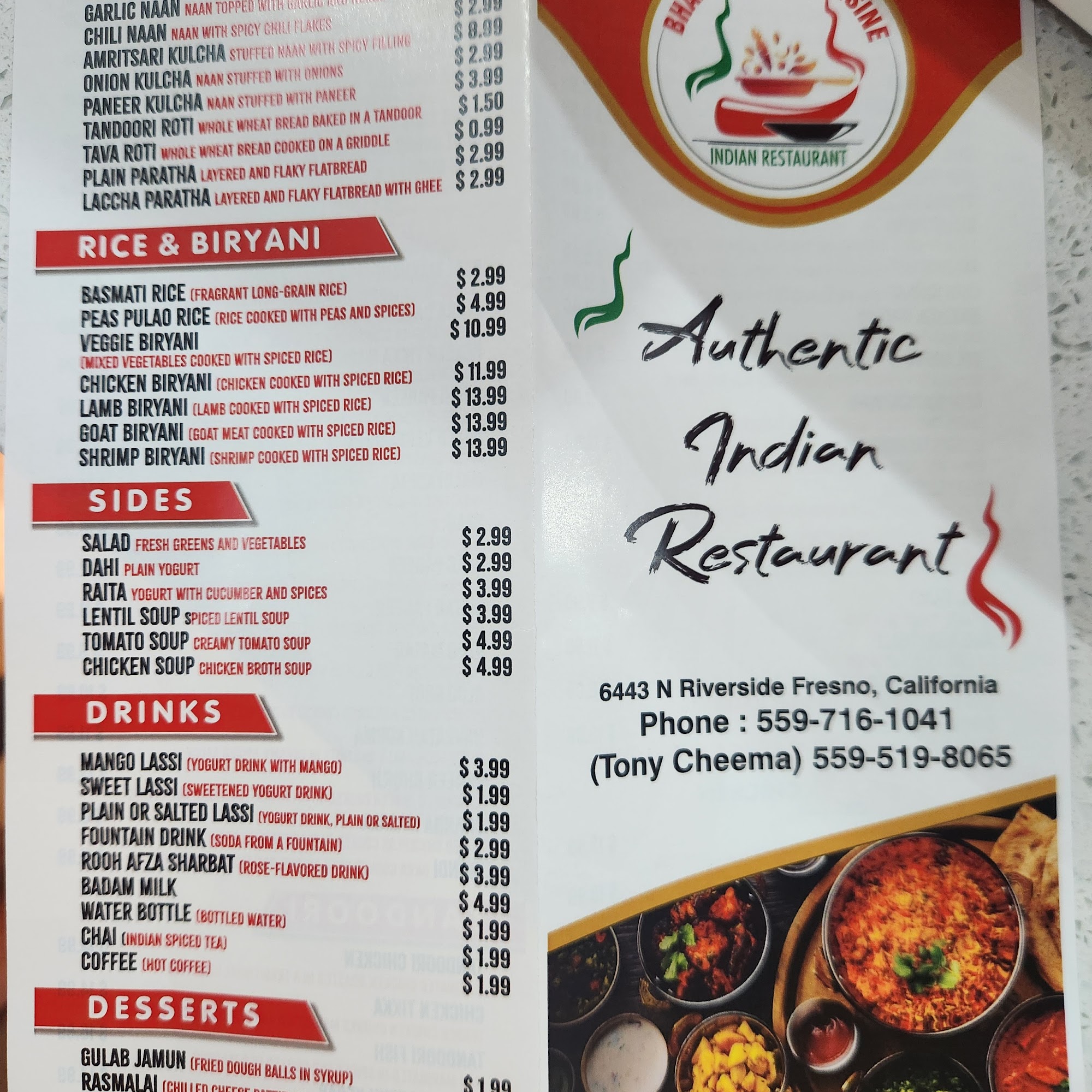 Bharat Royal Cuisine Menu