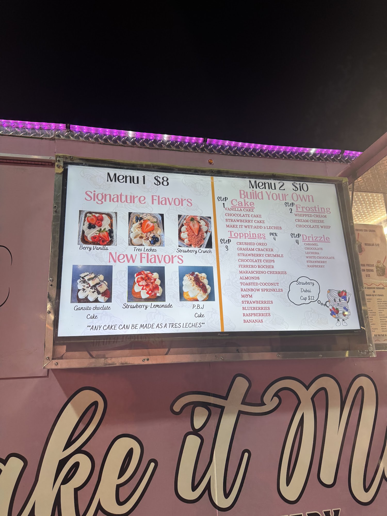 Bake It Mine Menu
