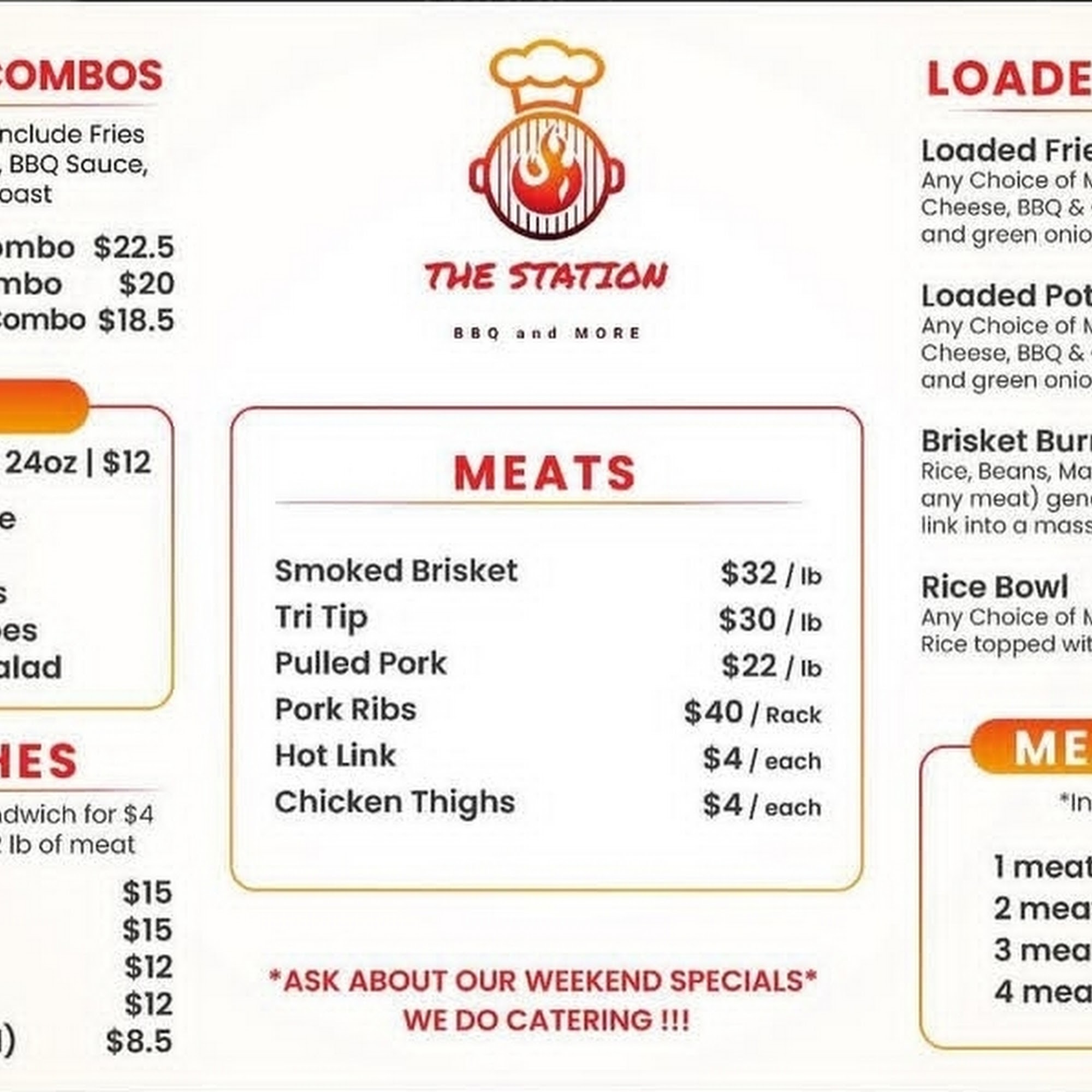 The Station BBQ Menu