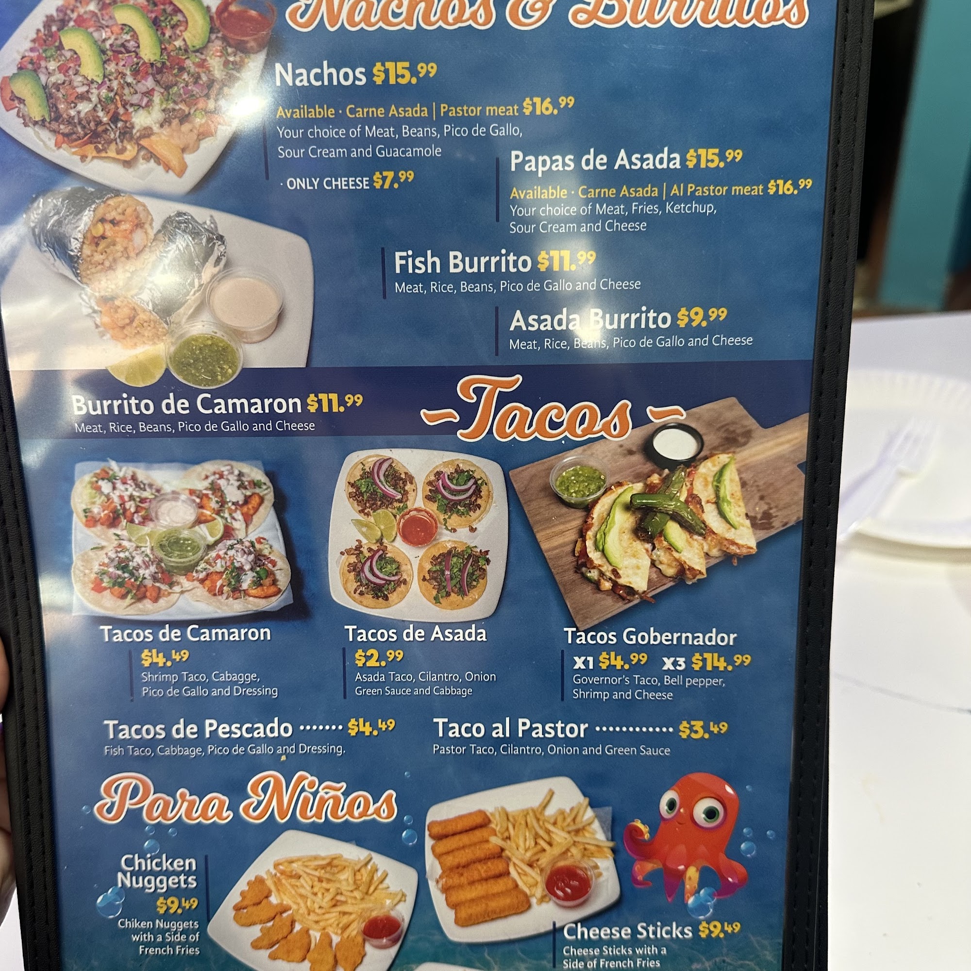 Mariscos El BARBA NEGRA Menu