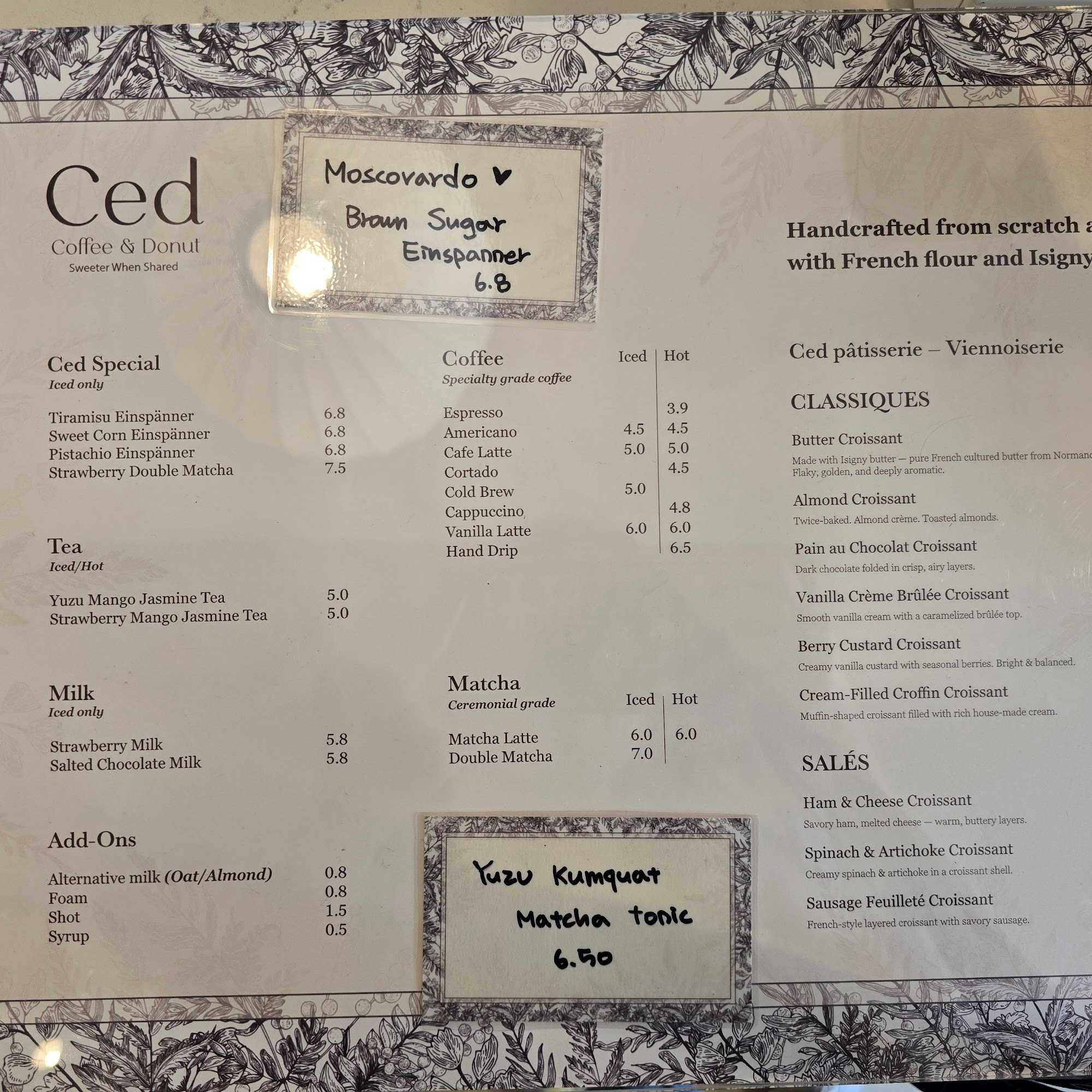 Céd Coffee & Donuts Menu