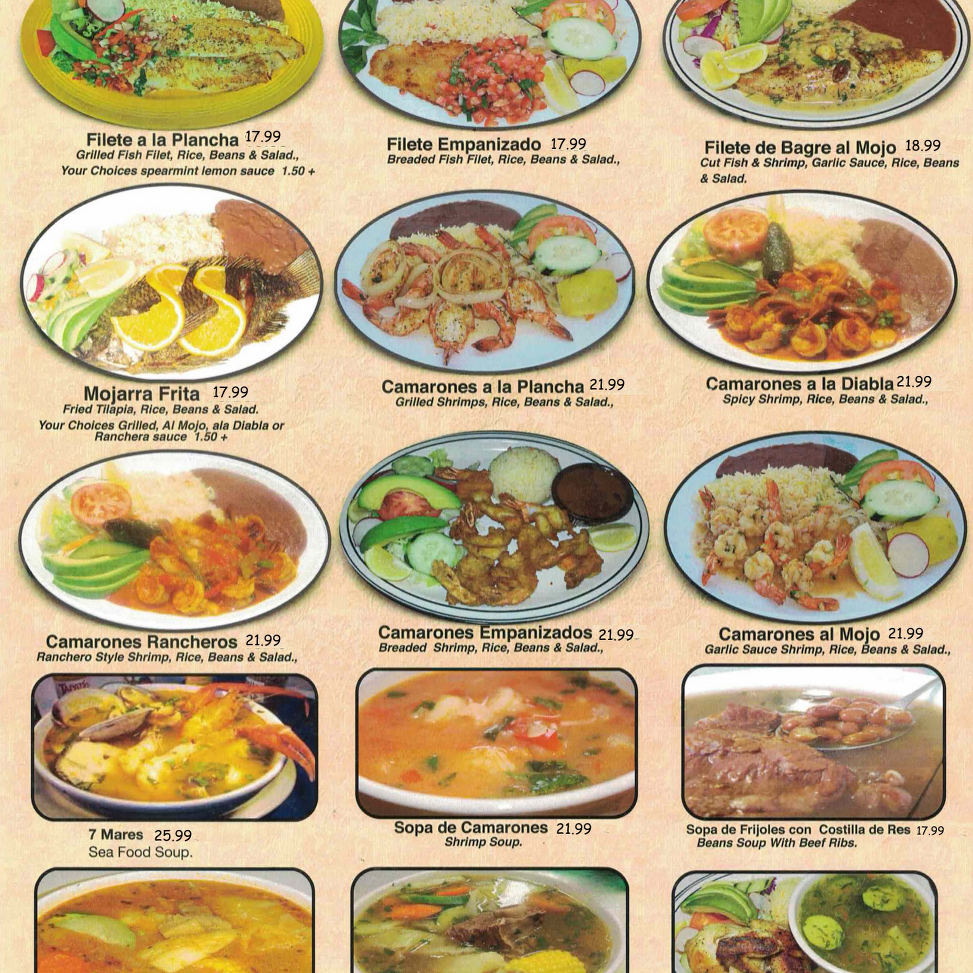 Paseo San Miguel Menu