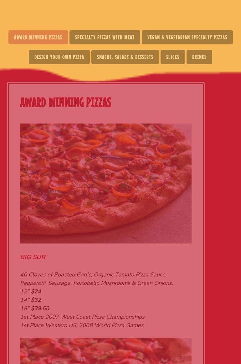 Pizza My Heart Menu