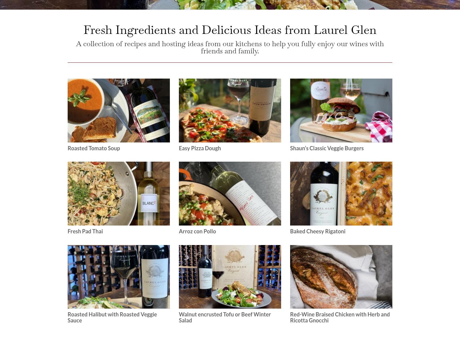 Laurel Glen Vineyard Menu