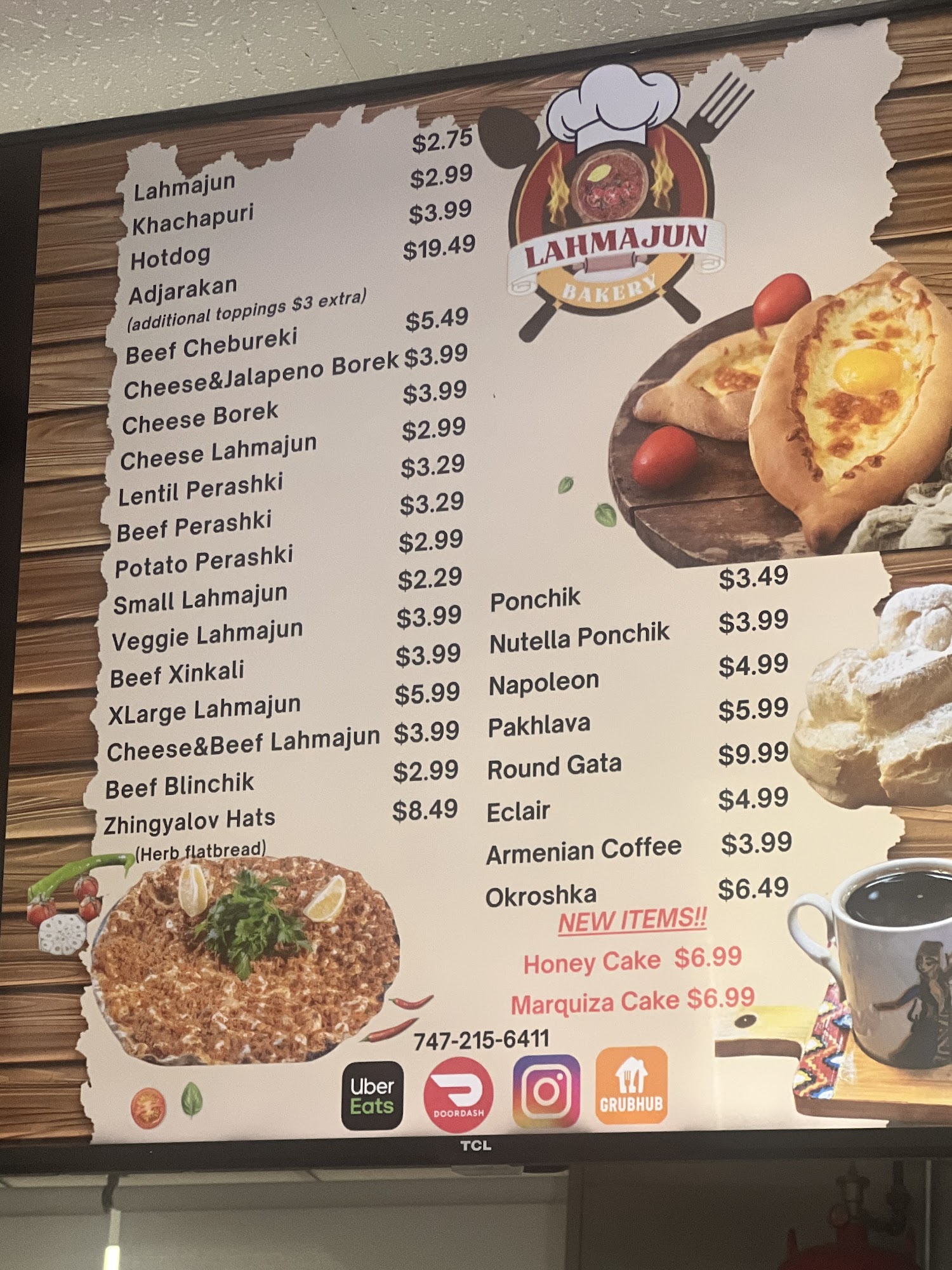 Lahmajun Bakery Menu