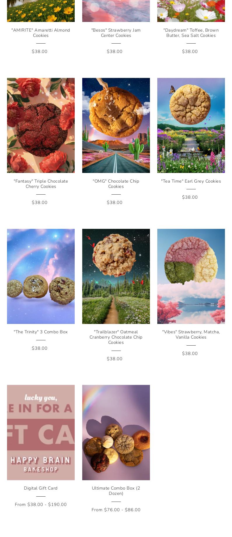 Happy Brain Bakeshop Menu