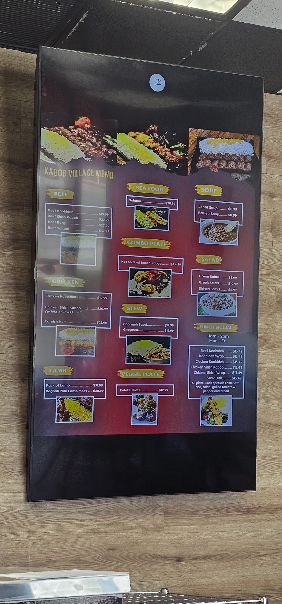 Kabob village Glendale Menu