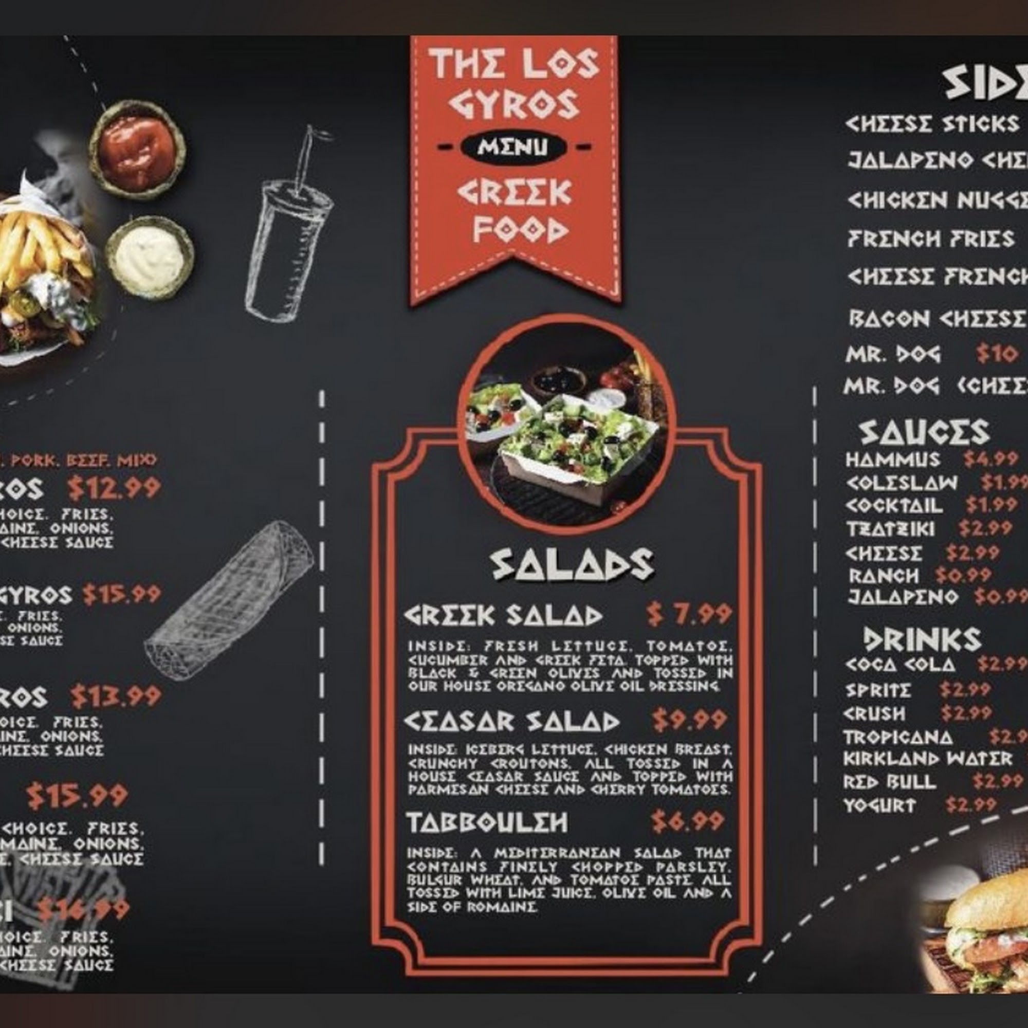 Los Gyros Menu