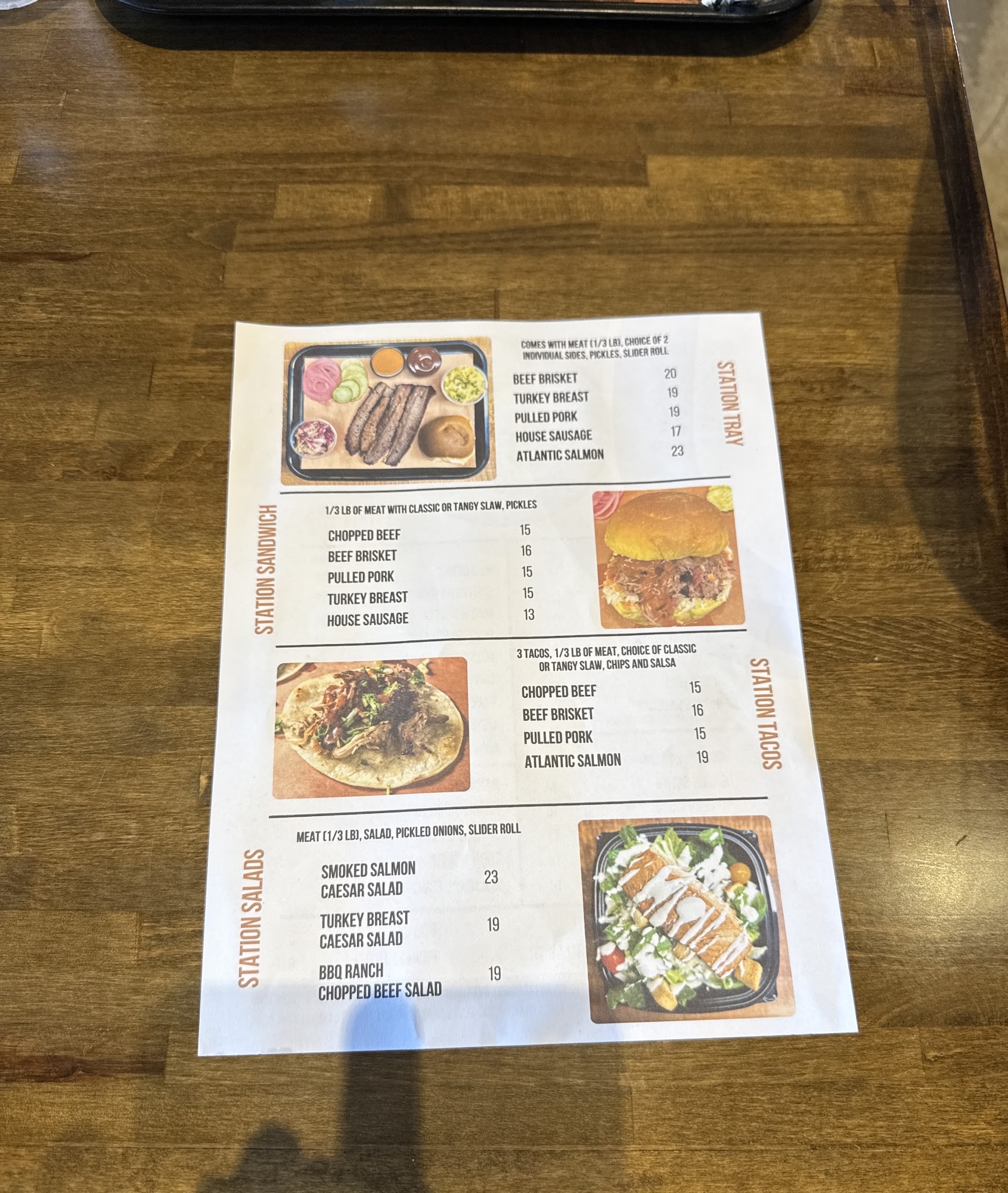 BBQ STATION Menu