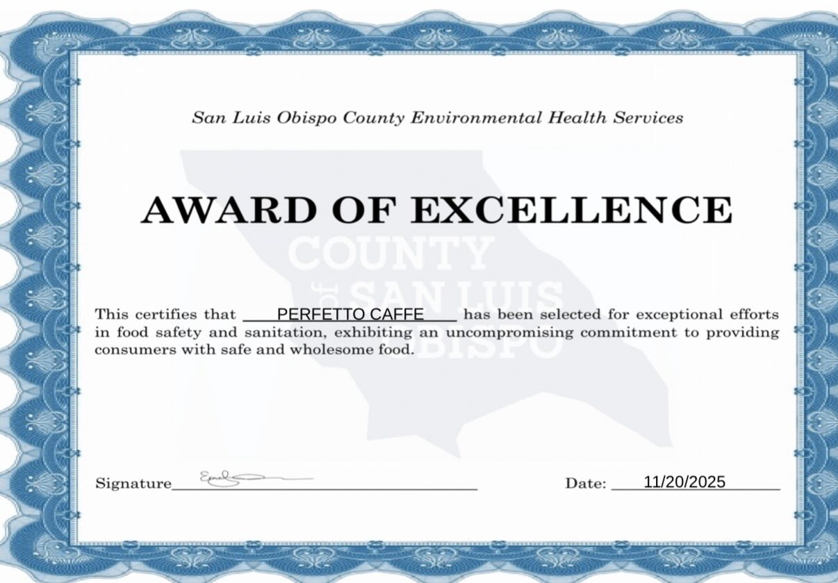 Perfetto Cafe Grover Beach