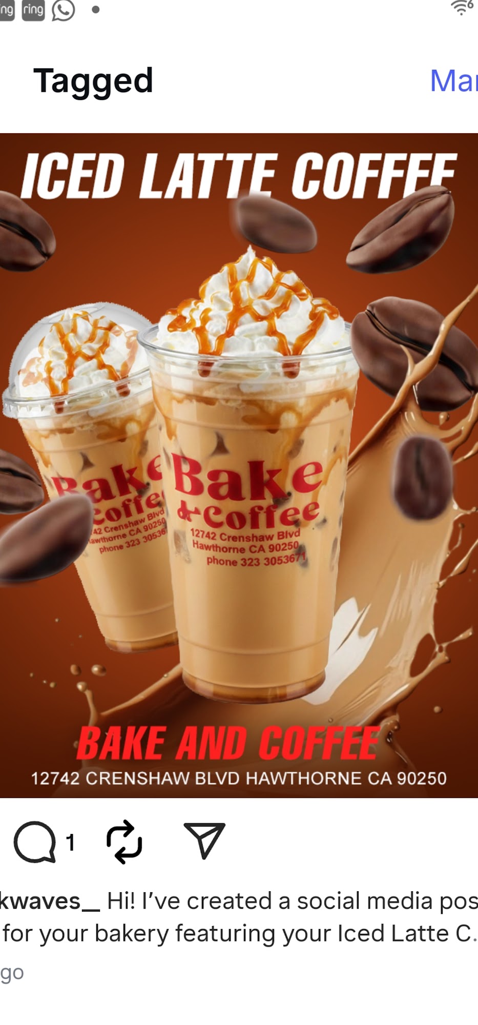 Bake & Coffee Menu