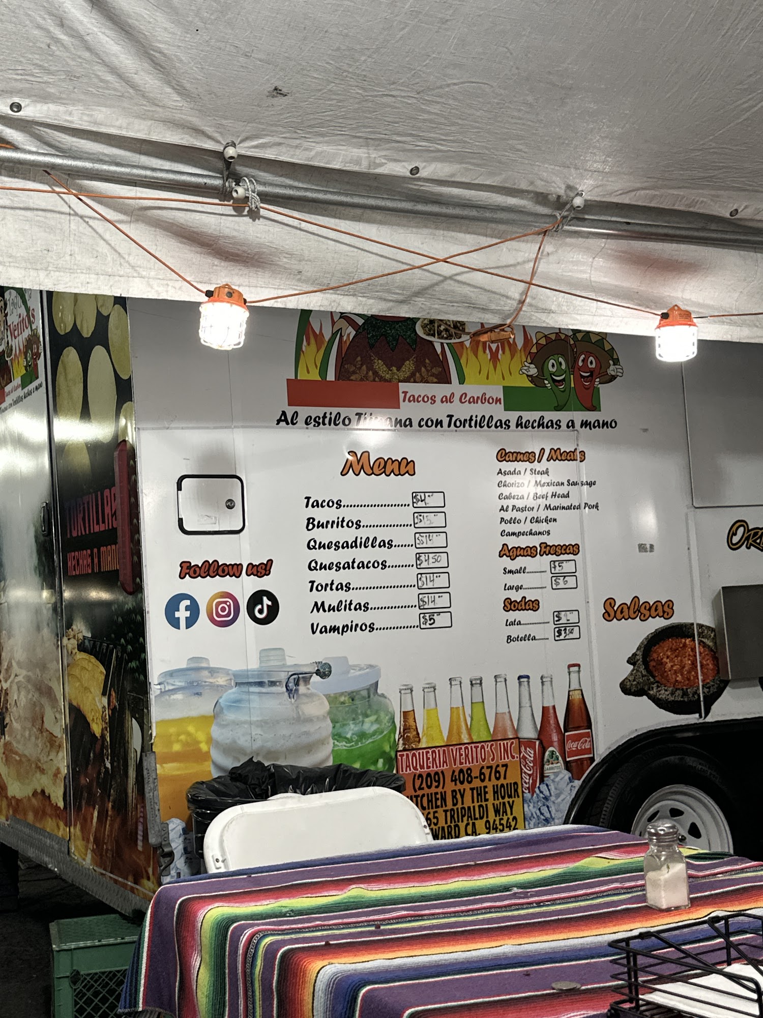 Taquería Verito's Menu