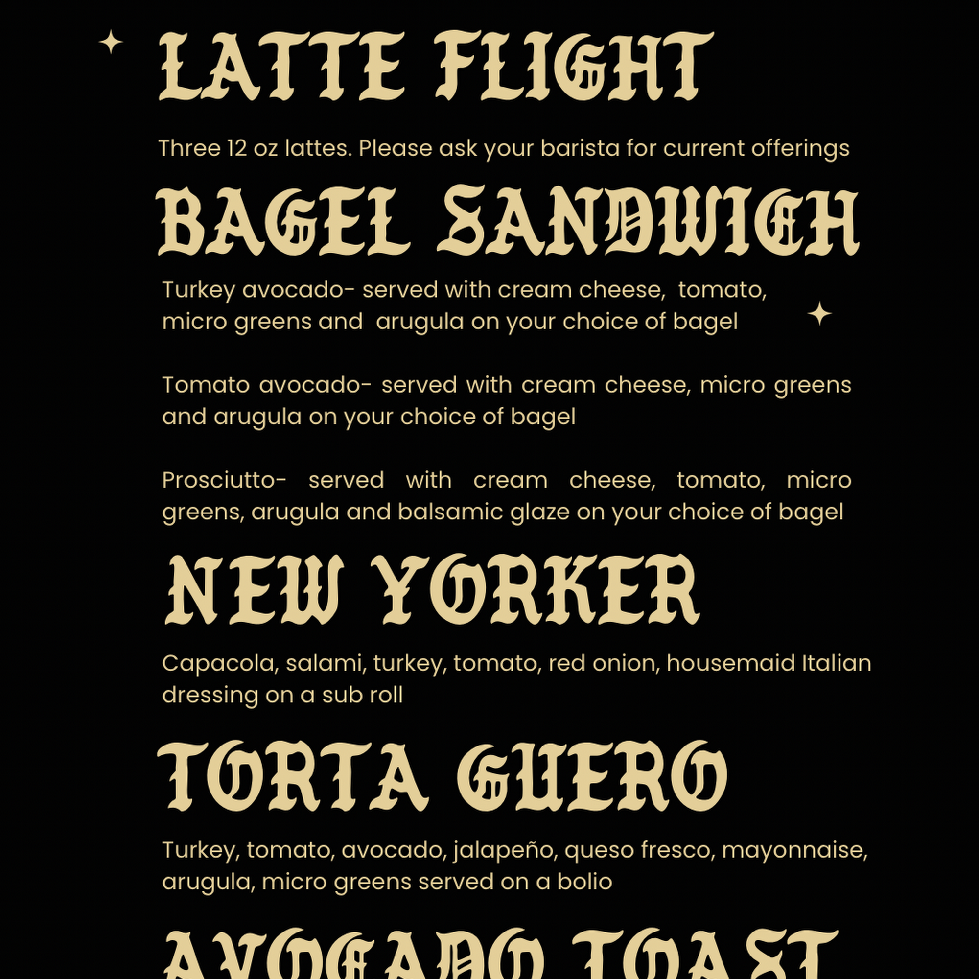 Eagle Brew Coffee Crew Menu