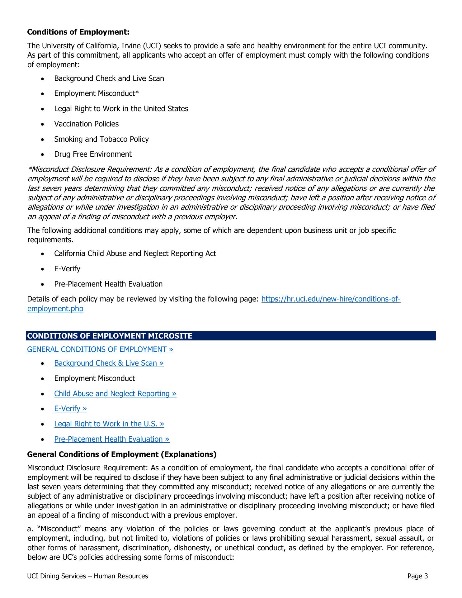 UCI Dining Services Menu