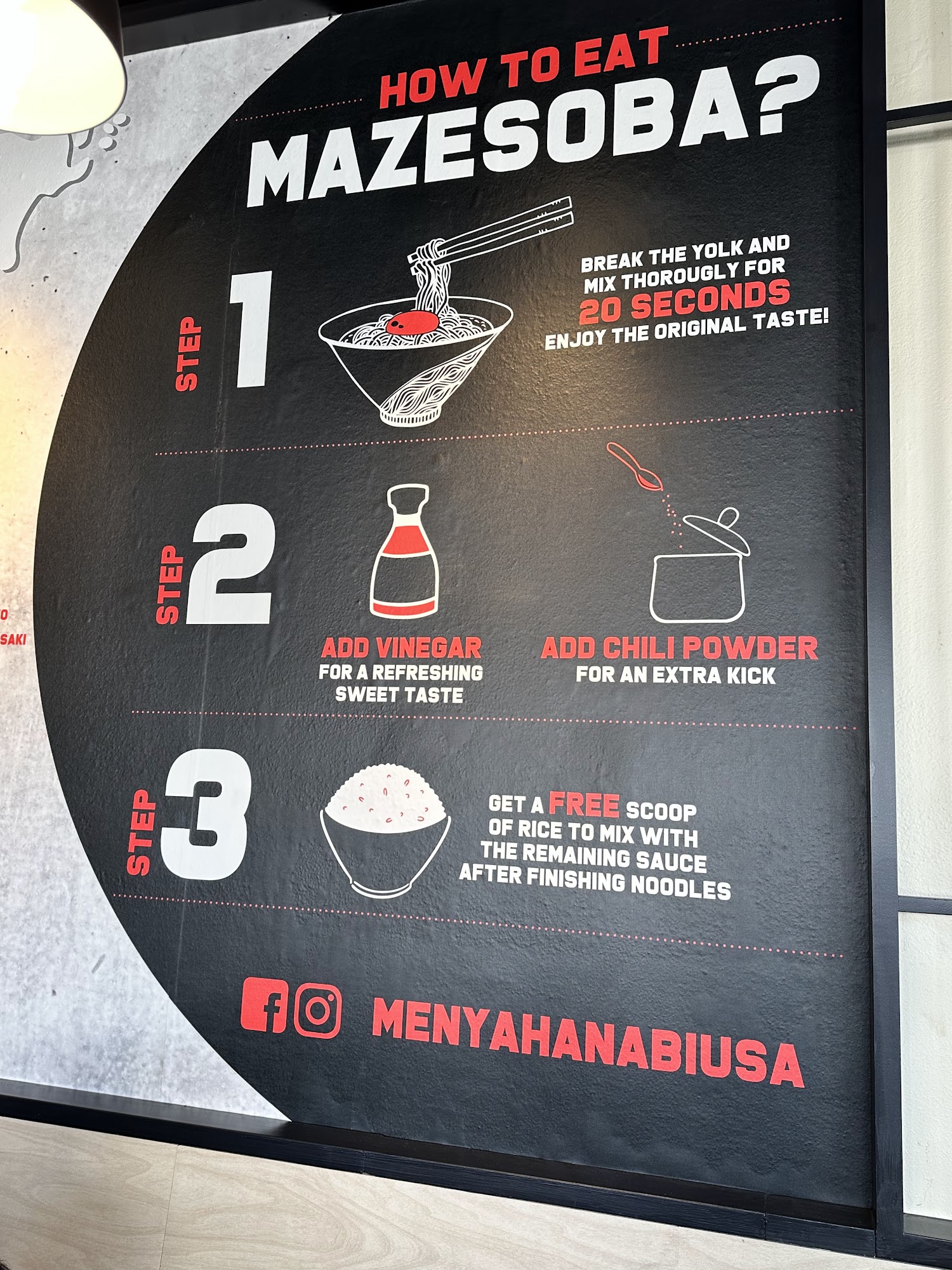 Menya Hanabi - The Original Nagoya Mazesoba Menu