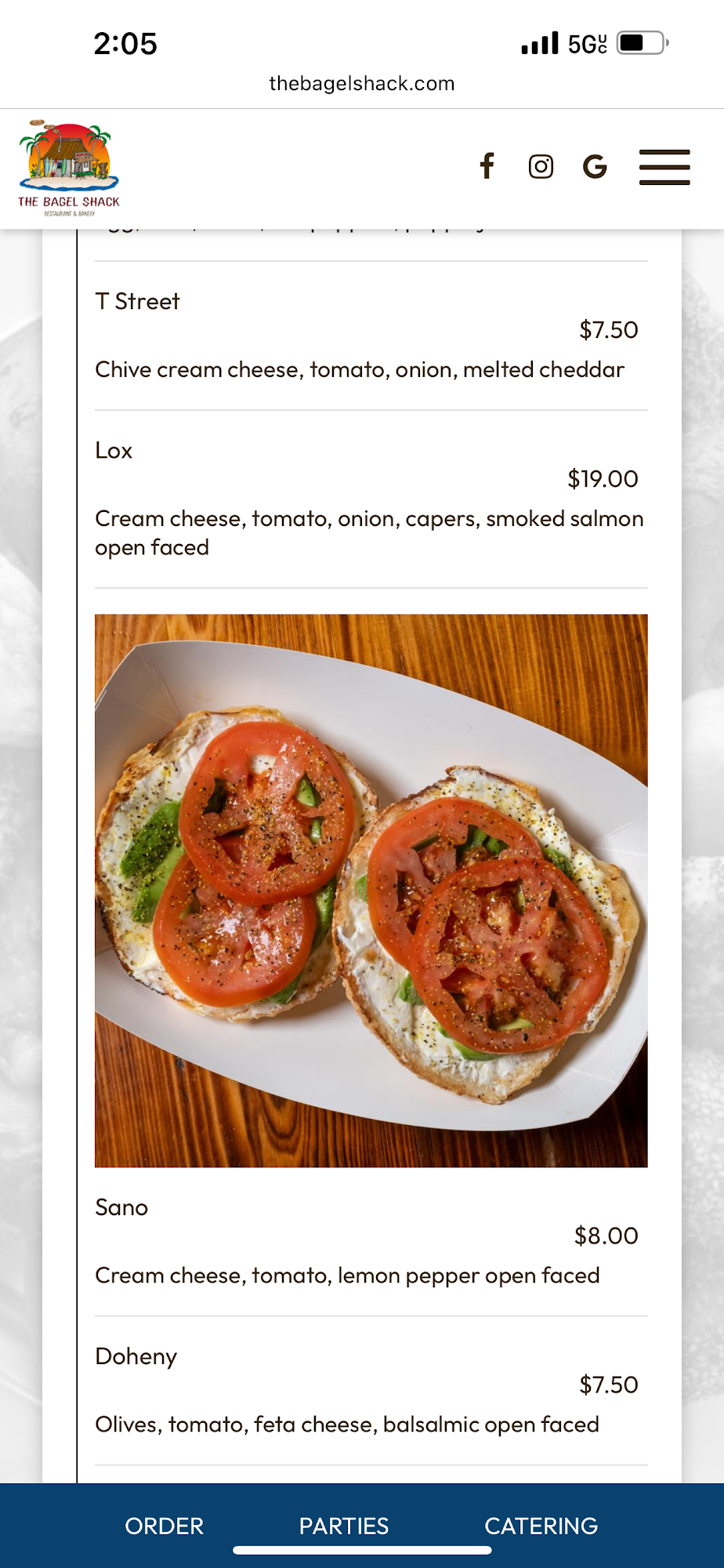 The Bagel Shack Menu