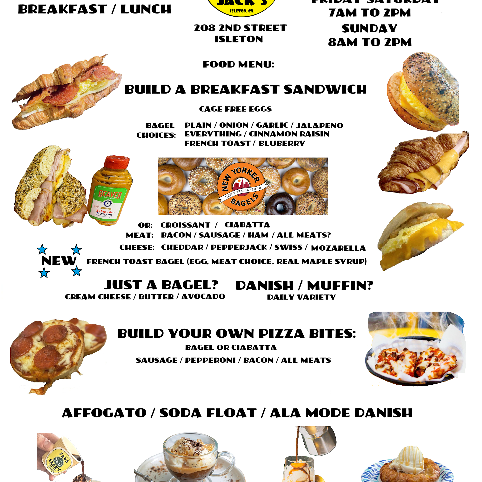 Java Jack's 160 Menu