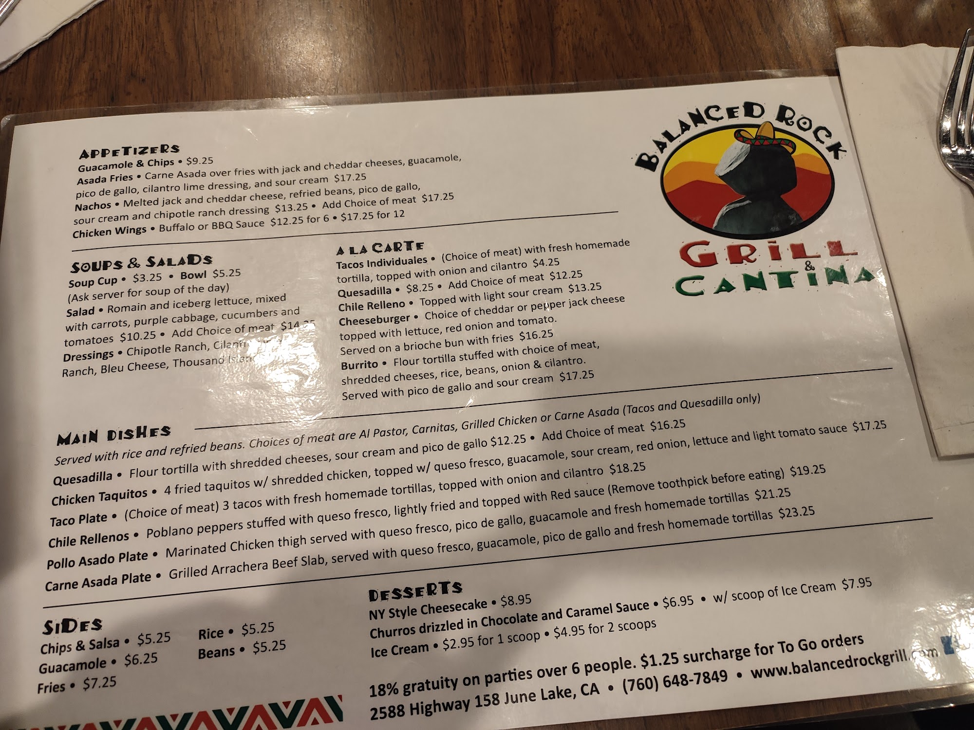 Cantina Mexican Restaurant Menu
