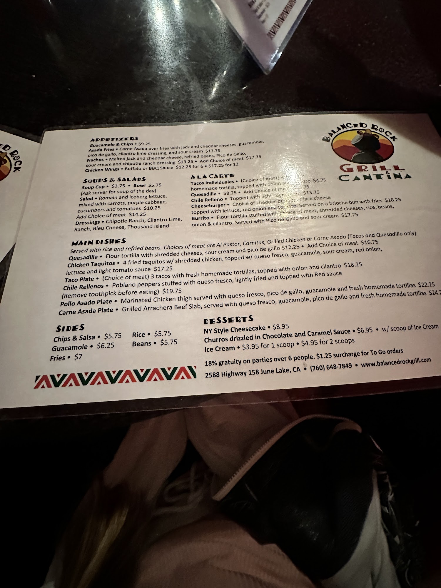 Cantina Mexican Restaurant Menu
