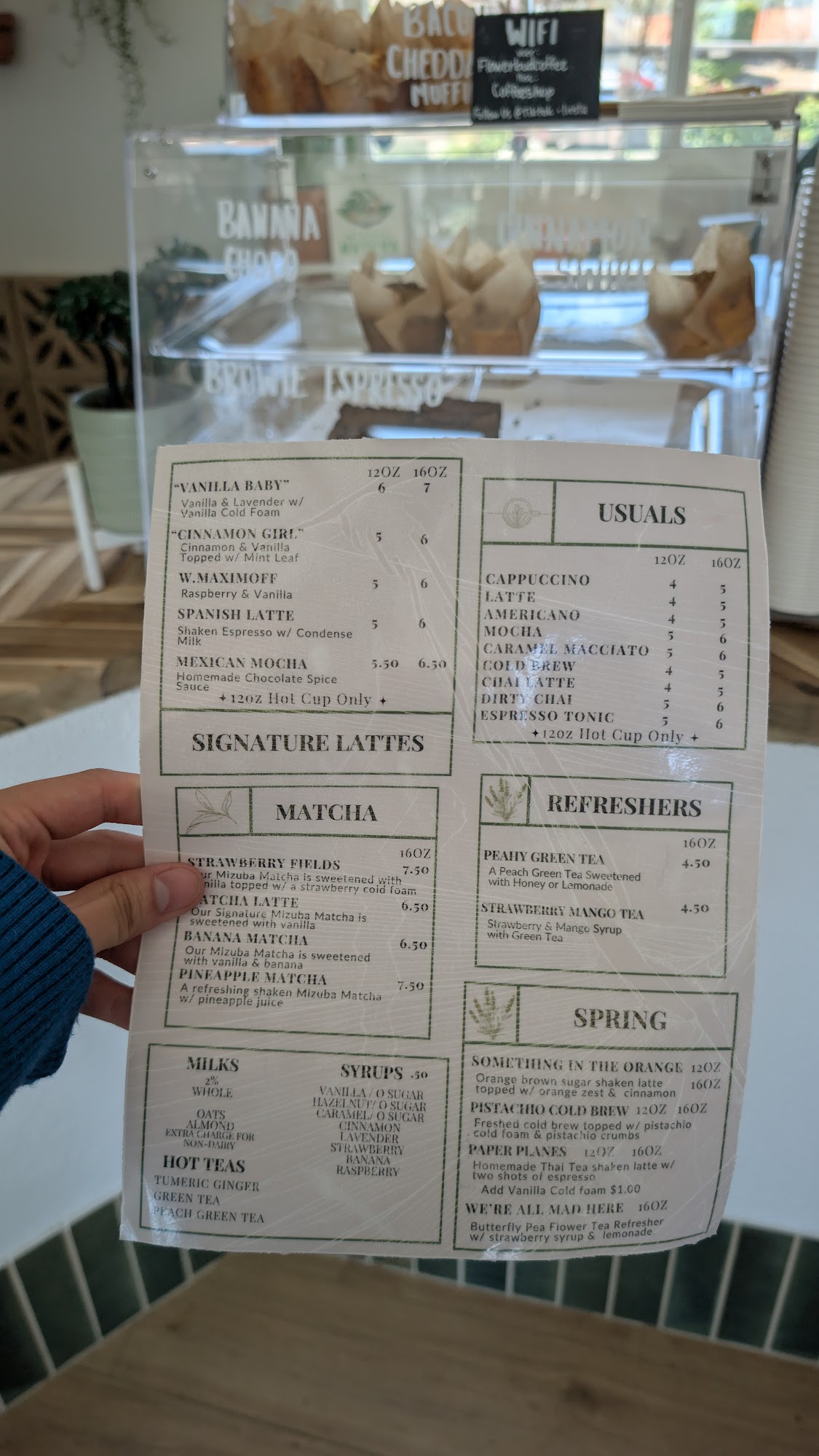 Flowerbud Coffee Menu