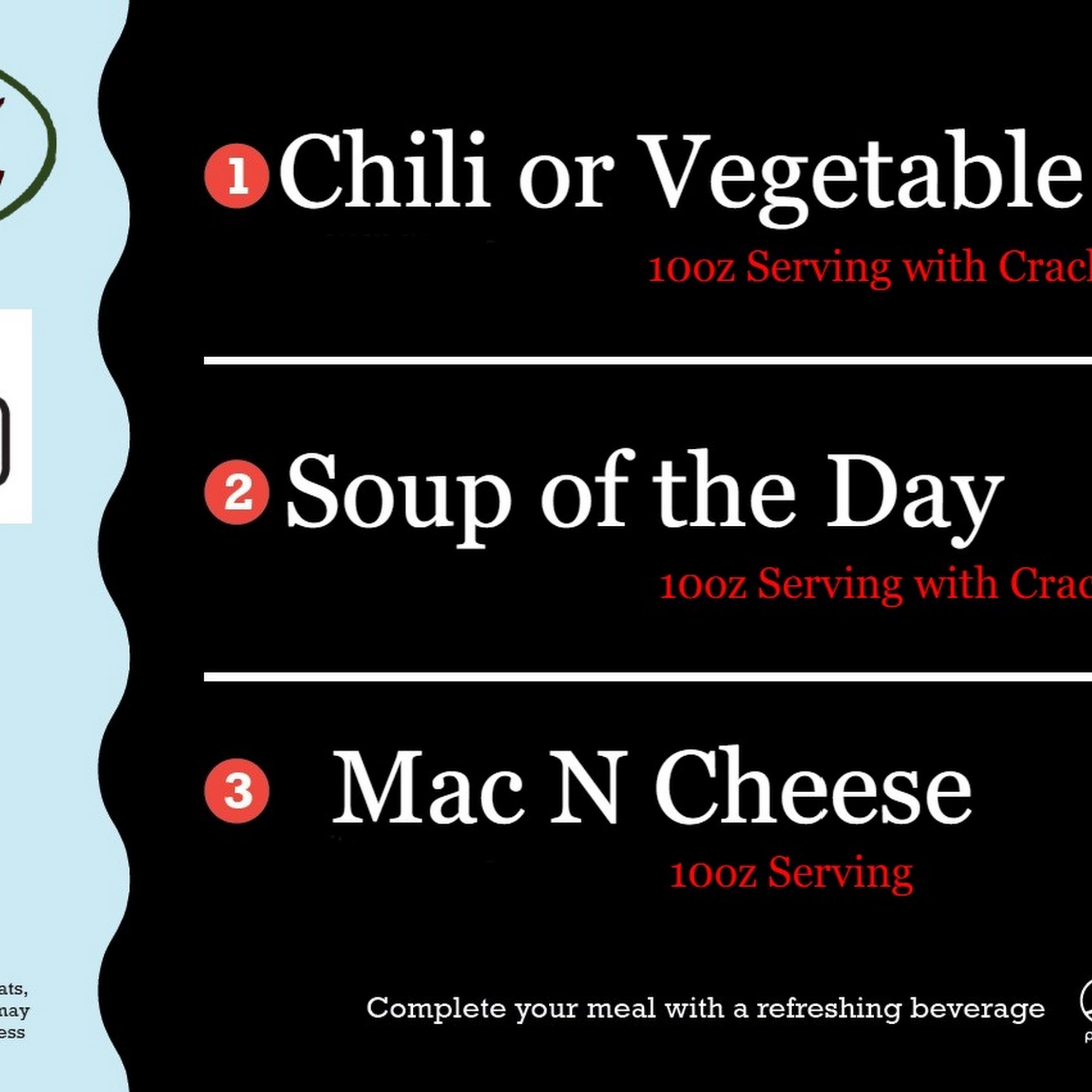 Snowshoe Thompson's Menu