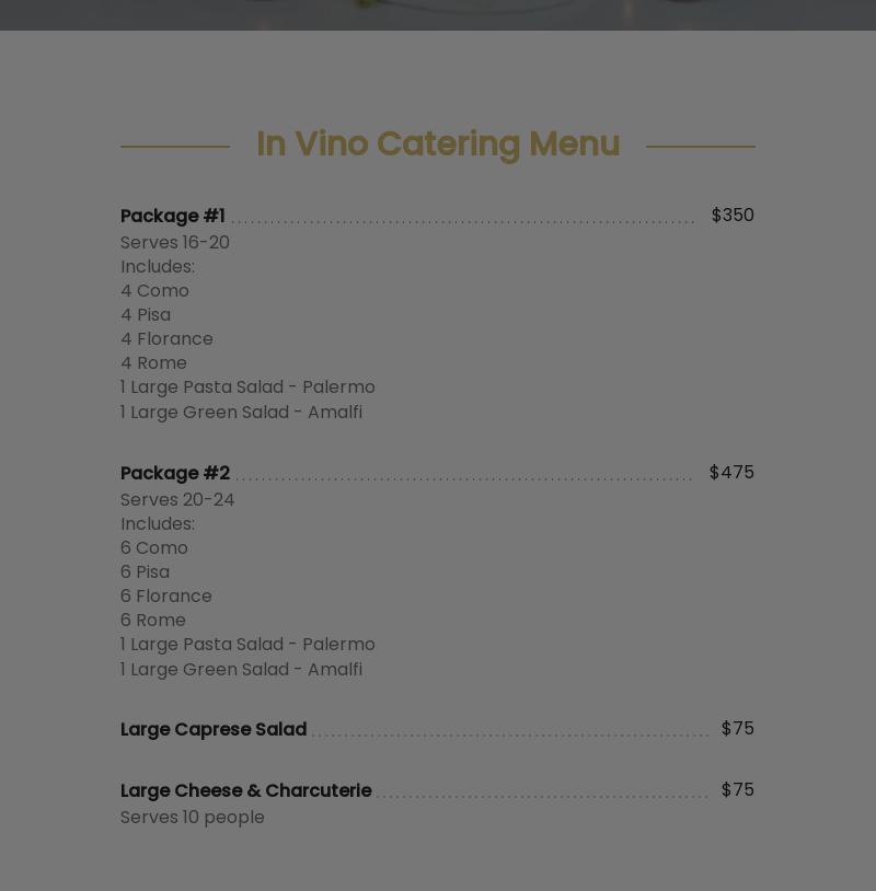 In Vino & Spirits Menu