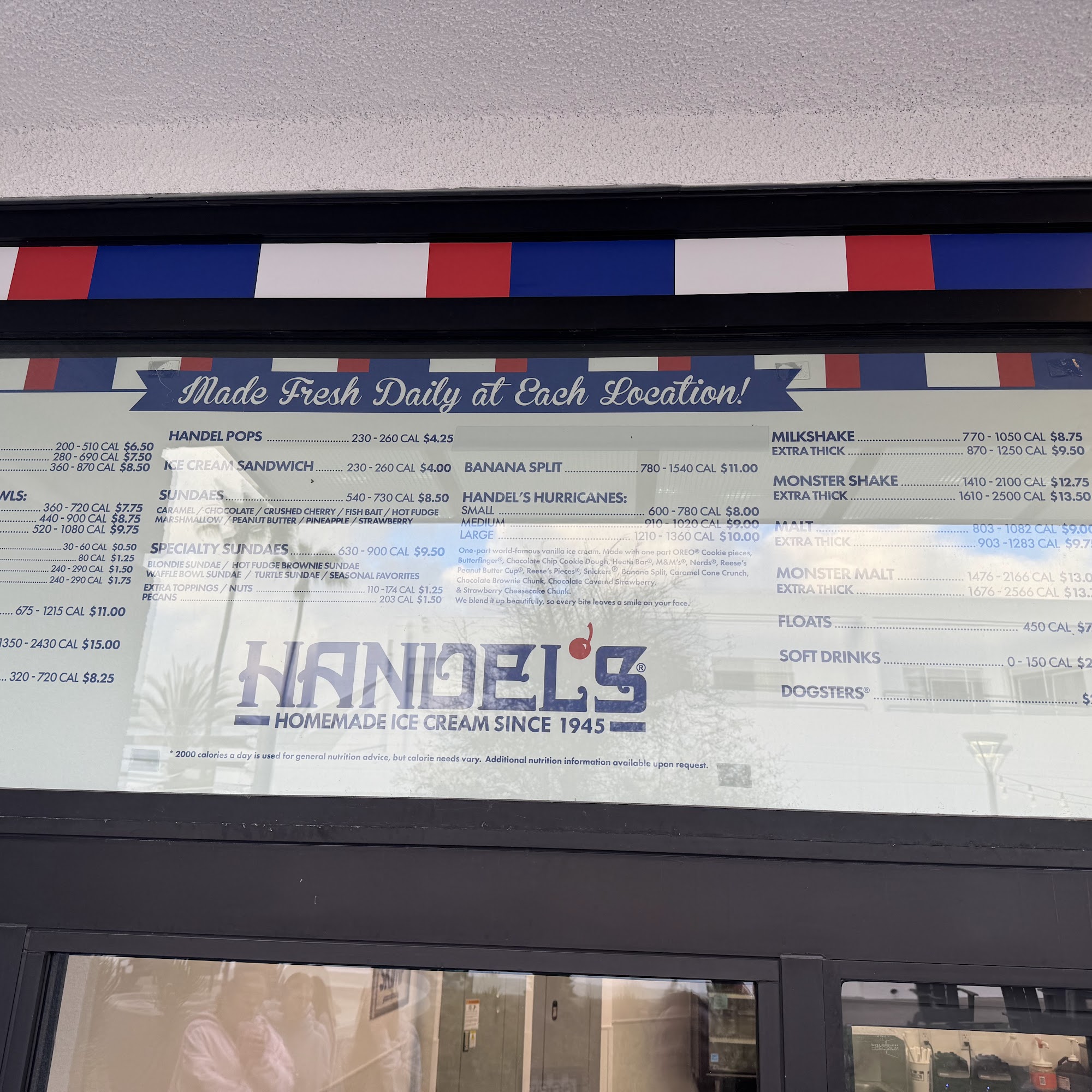 Handel’s Homemade Ice Cream Menu