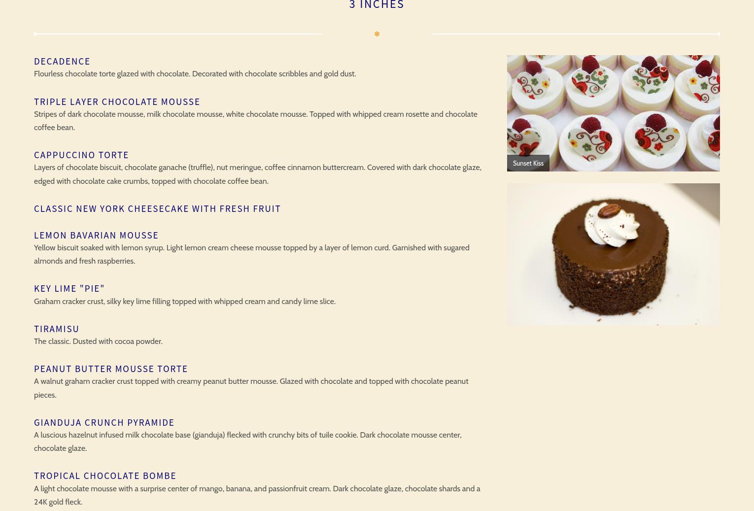 M & M Patisserie Menu