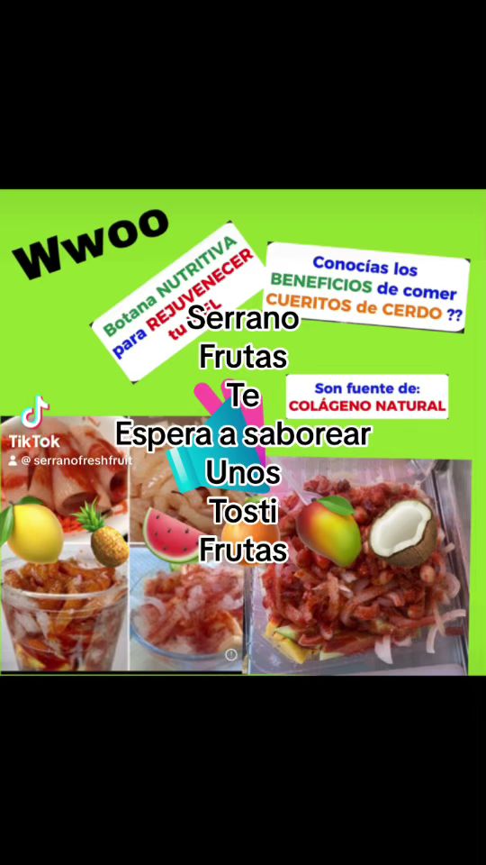 Fruta Serrano's Fresh Fruit Menu