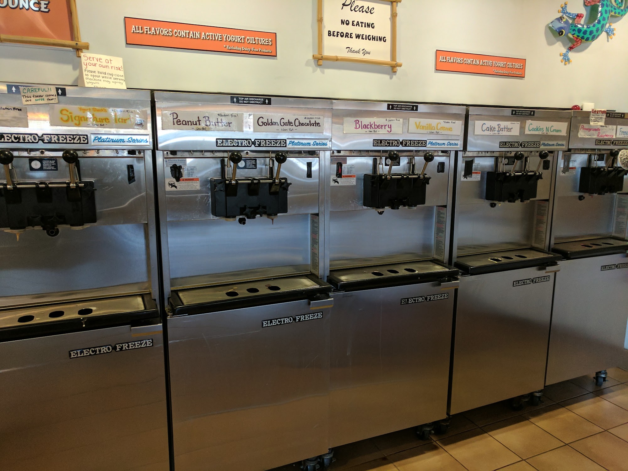 Yogurt Shack of Lafayette Menu