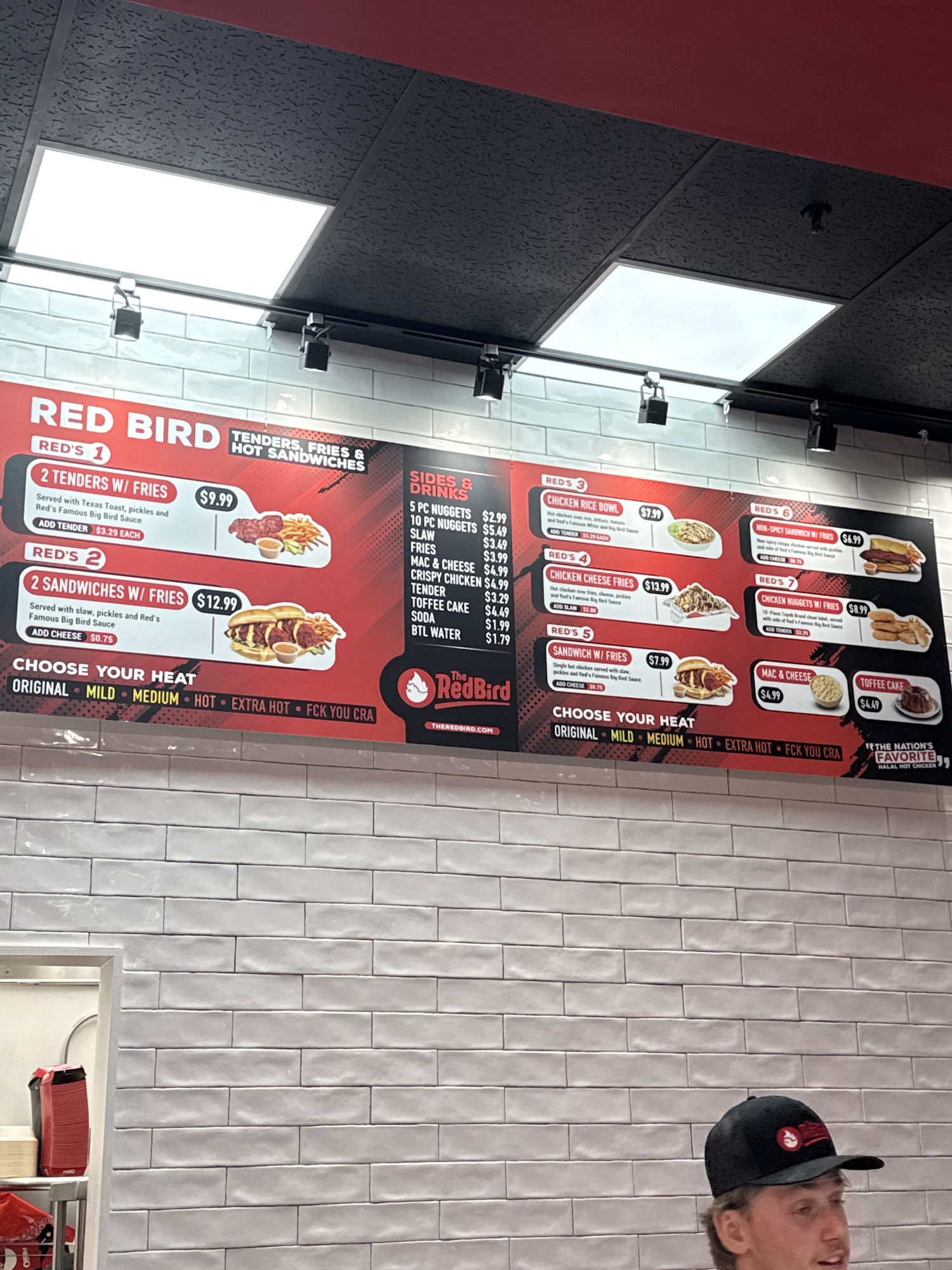 The Red Bird Hot Chicken & Fries Menu
