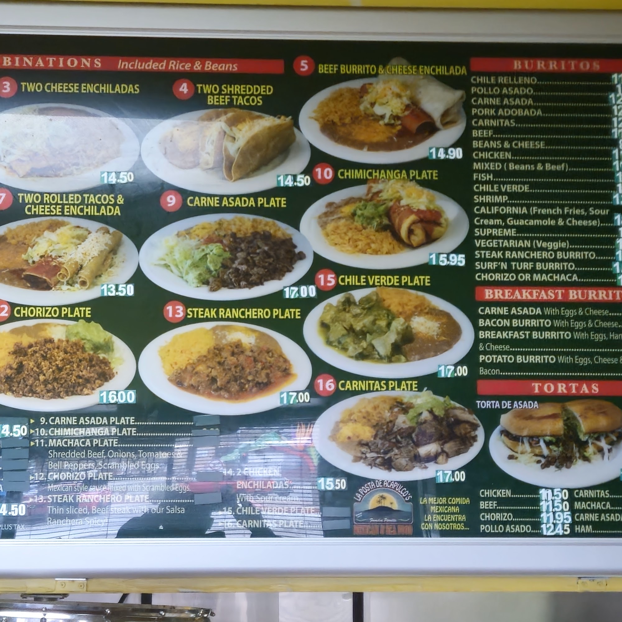 Mexican & Sea Food Menu